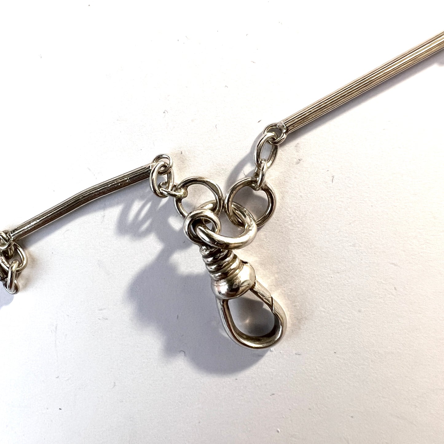 Antique Jugenstil Solid Silver Enamel 58 inch / 148 cm Longuard Chain.