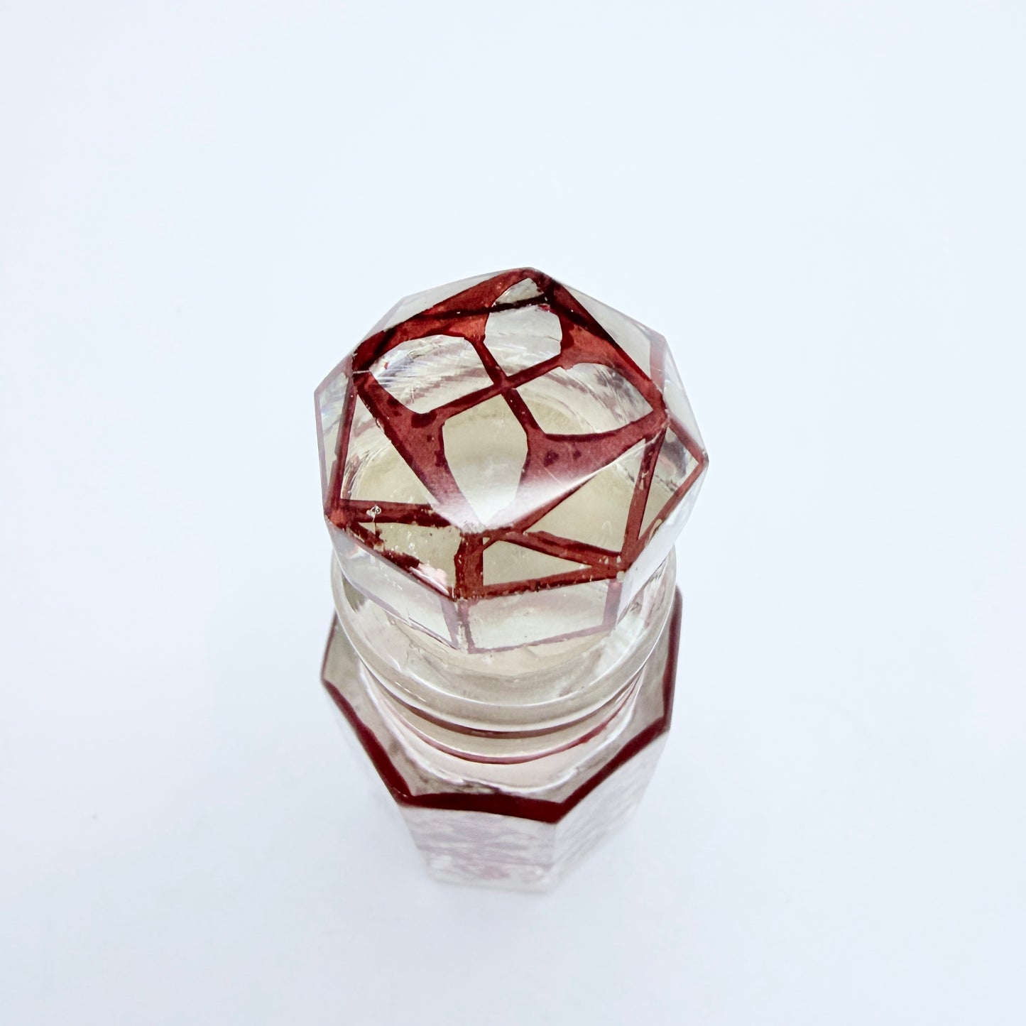 Antique Bohemian Glass Pefume Bottle.