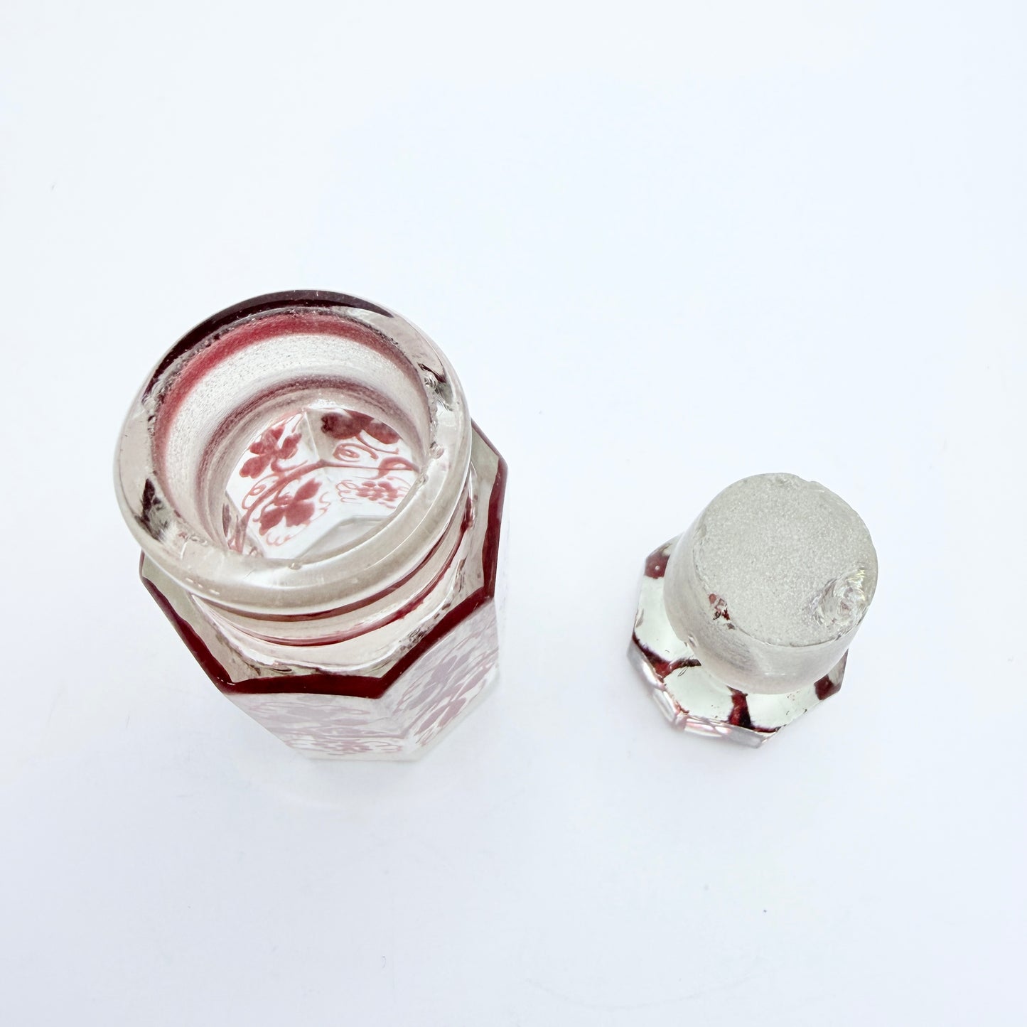 Antique Bohemian Glass Pefume Bottle.