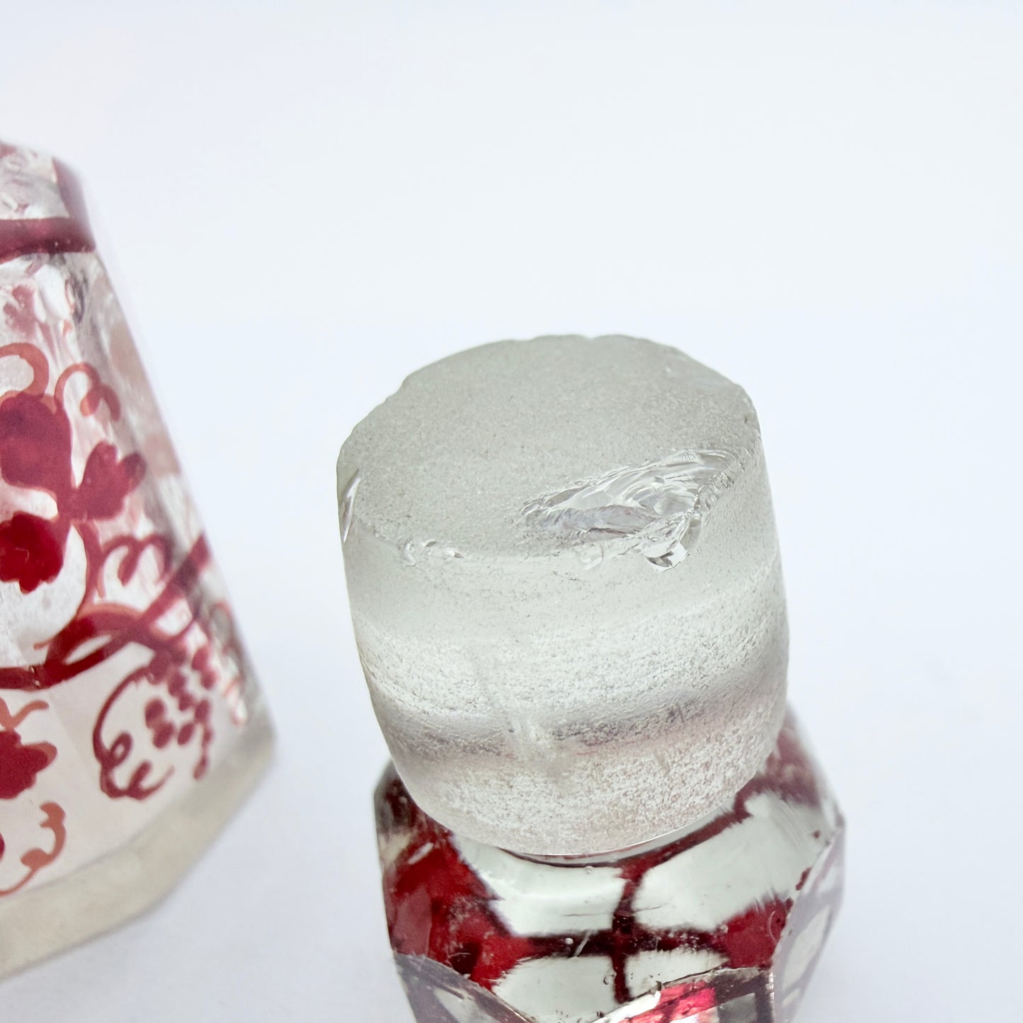 Antique Bohemian Glass Pefume Bottle.
