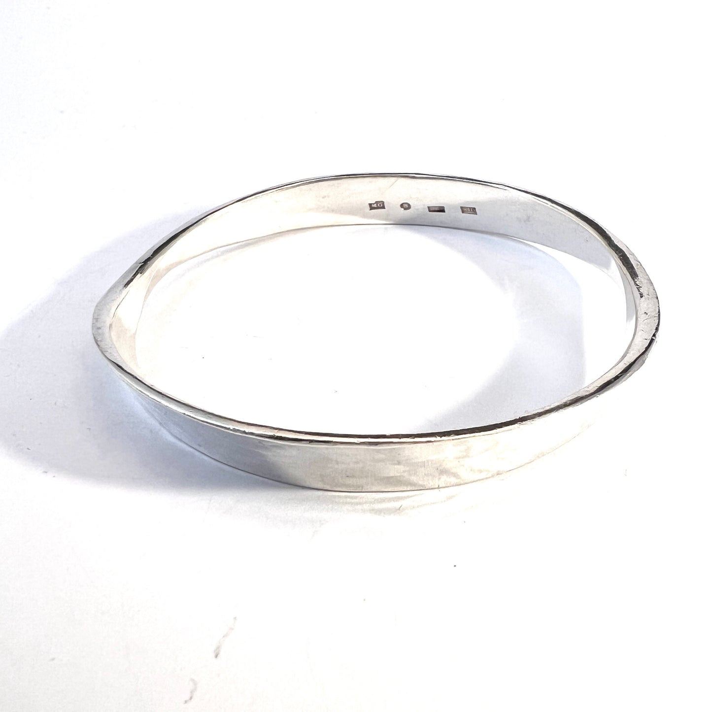 Martin Öhman, Sweden. Vintage Sterling Silver Bangle Bracelet. Original Box.