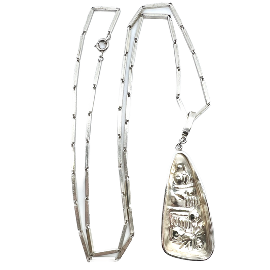 Claes Giertta, Sweden 1964 Vintage Modernist Sterling Silver Necklace.