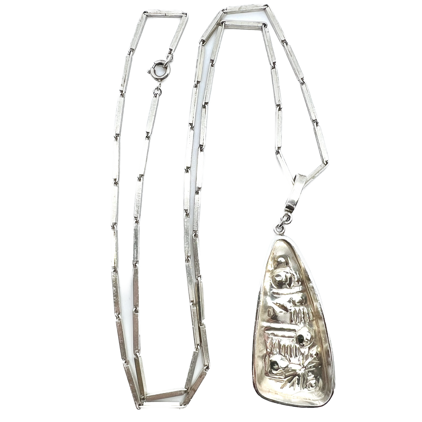 Claes Giertta, Sweden 1964 Vintage Modernist Sterling Silver Necklace.