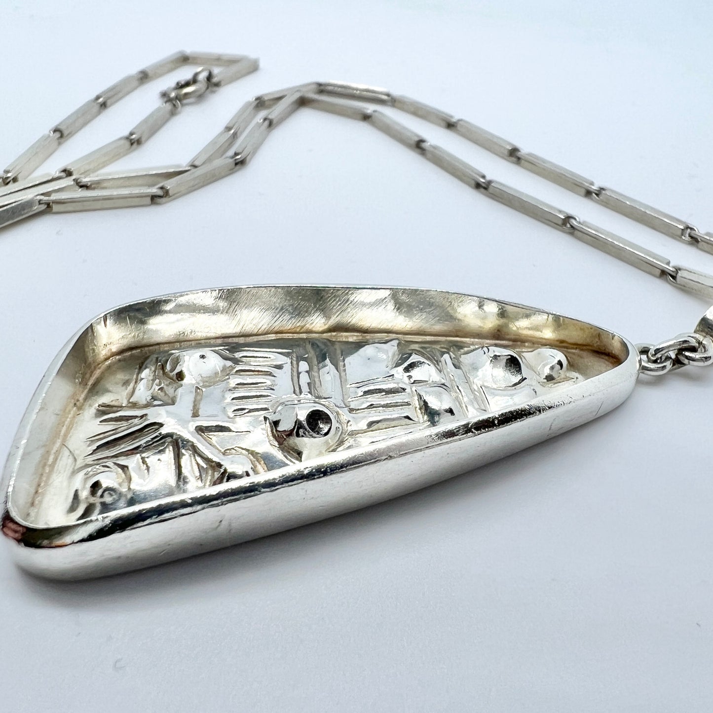 Claes Giertta, Sweden 1964 Vintage Modernist Sterling Silver Necklace.