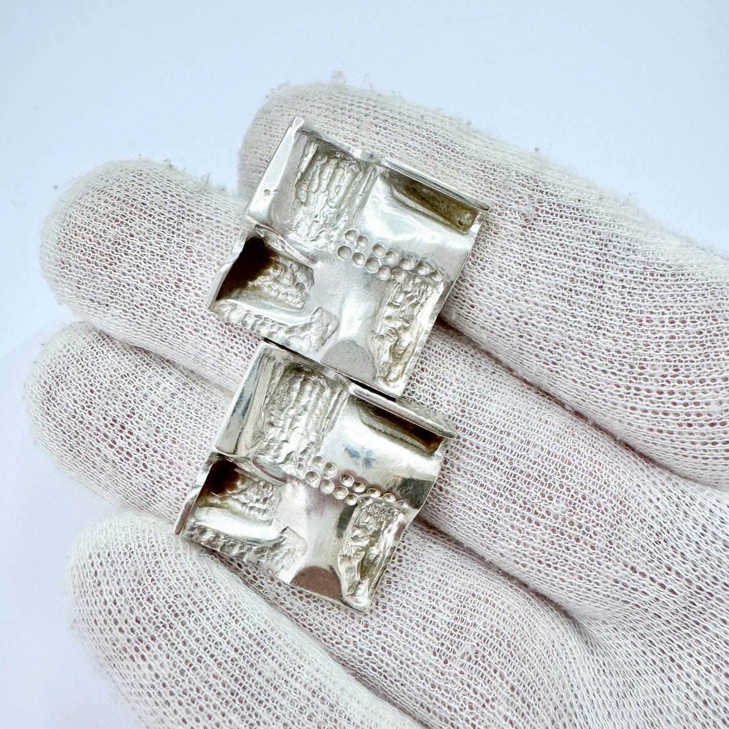 G Dahlgren, Sweden 1971. Large Vintage Sterling Silver Cufflinks.