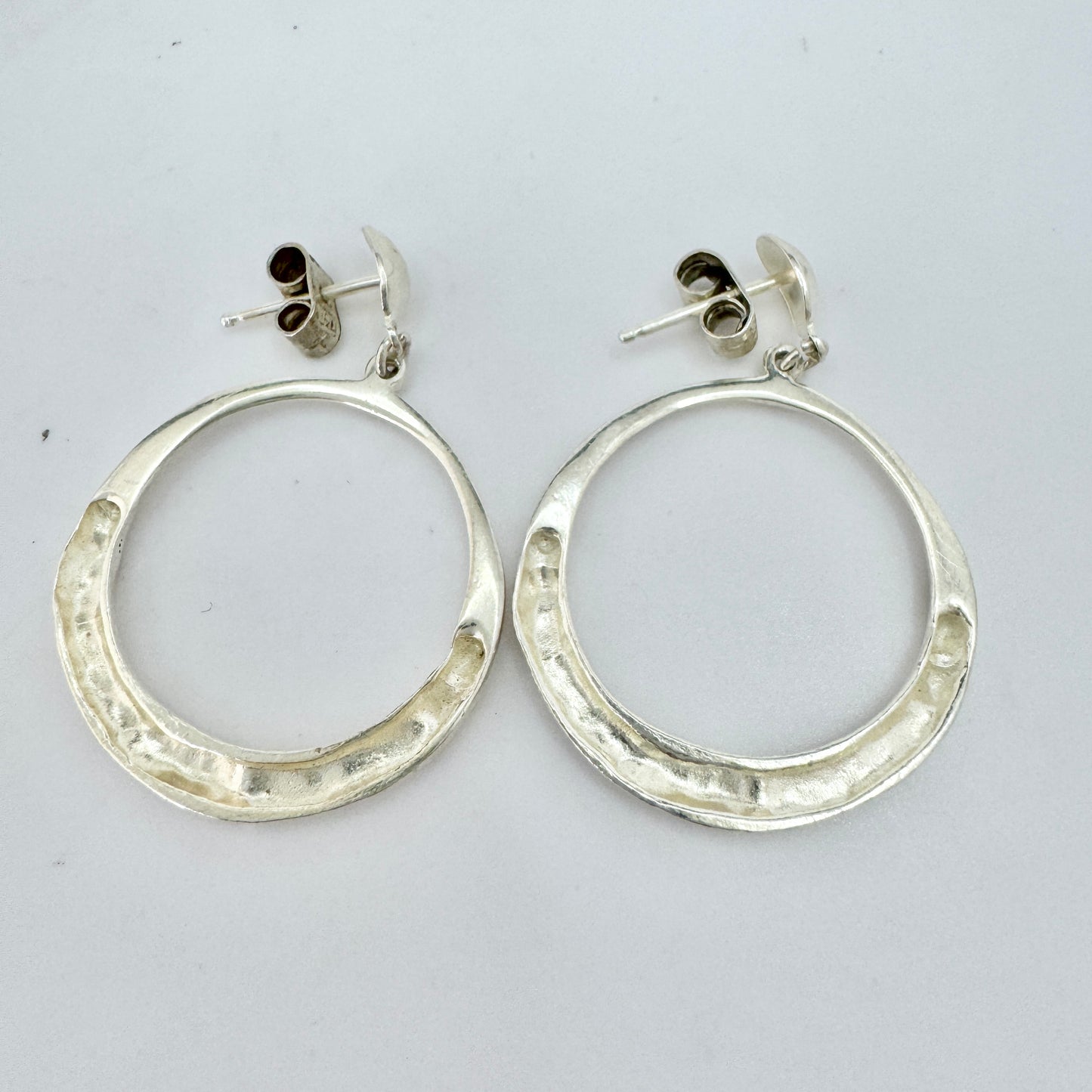 Sweden c 1950-60s. Solid Silver Earrings. Probably Victor Janson.