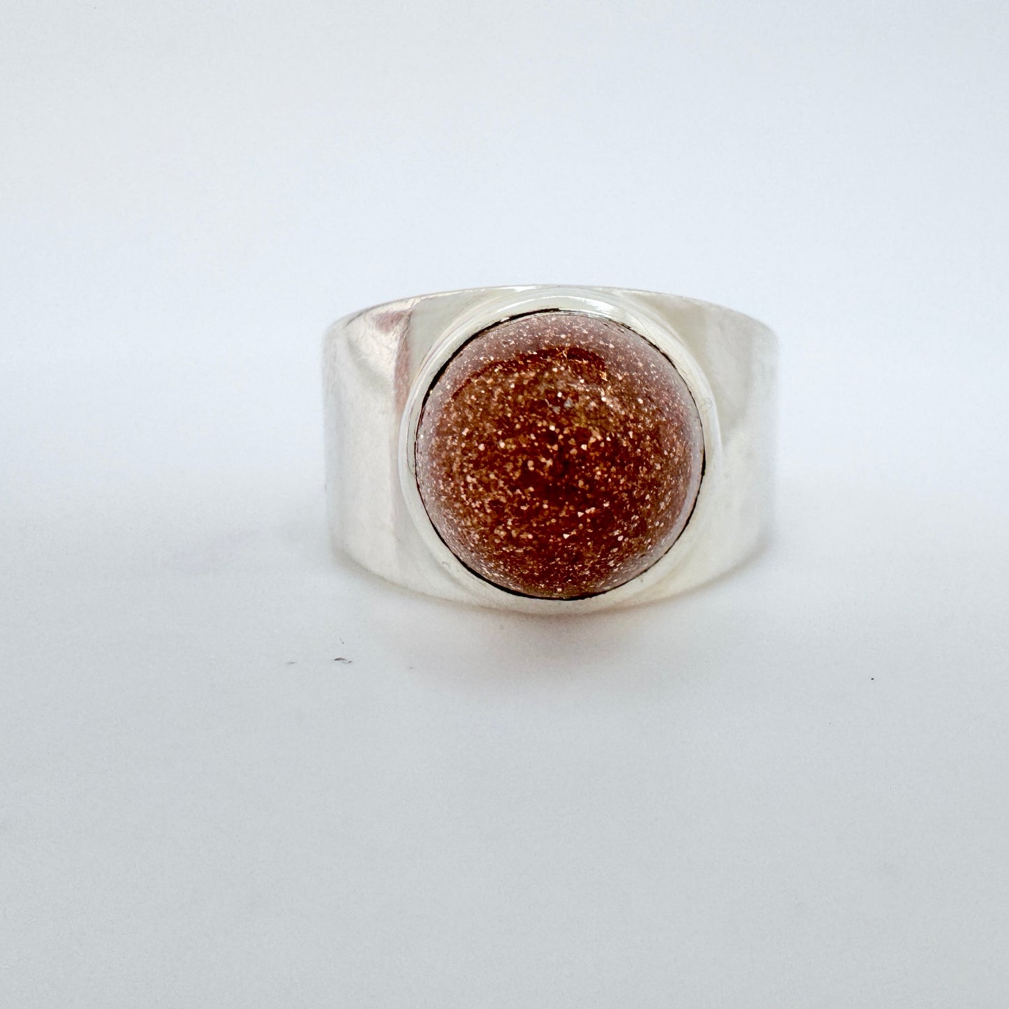 Erik Granit, Finland year 1960. Vintage Solid Silver Goldstone Ring.