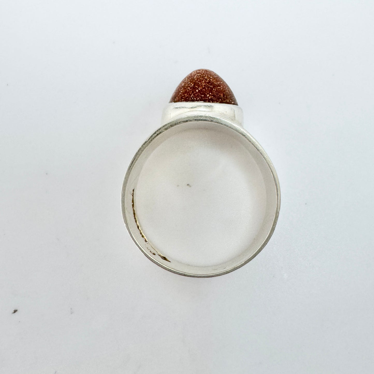 Erik Granit, Finland year 1960. Vintage Solid Silver Goldstone Ring.