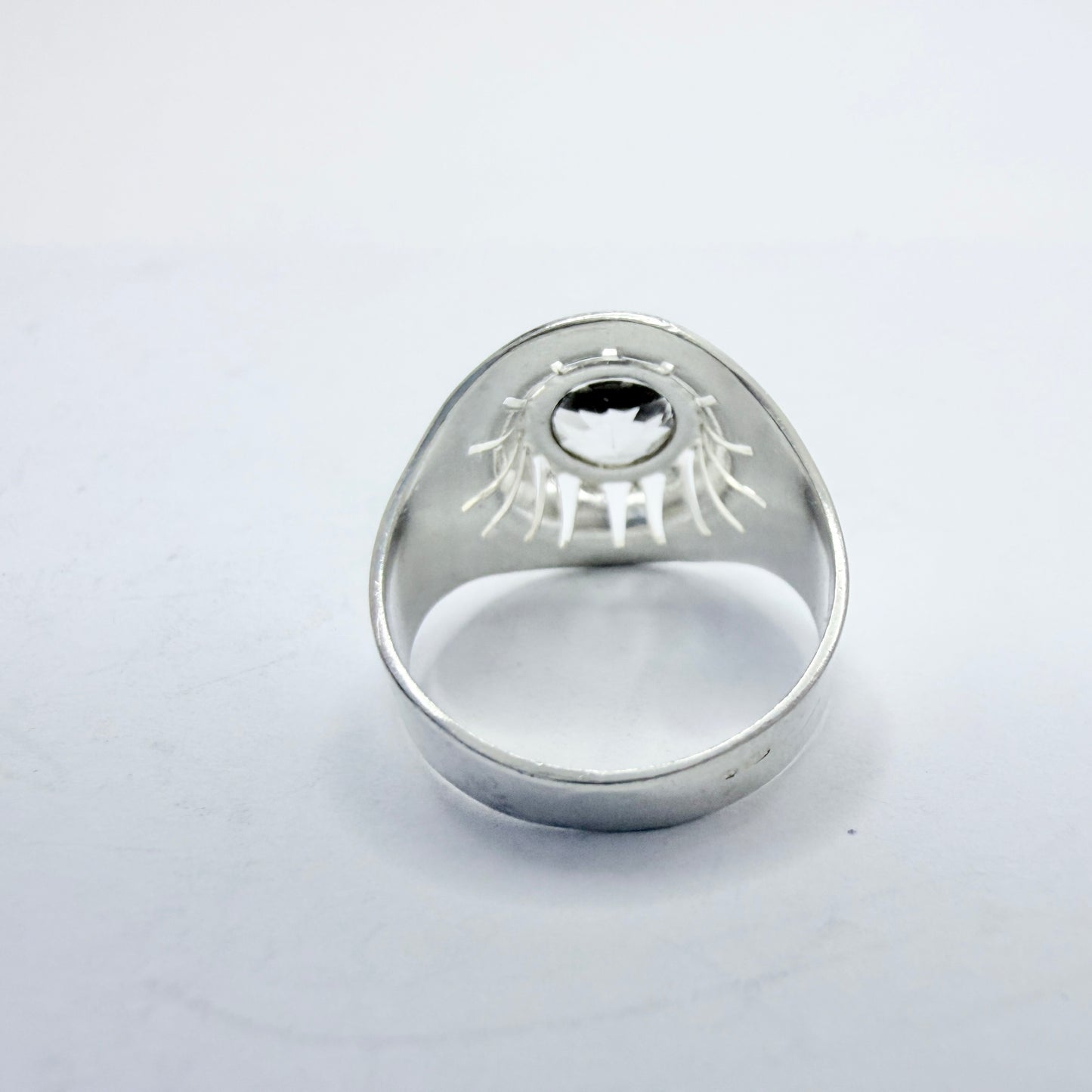 Vintage 1960s. Solid Silver Rock Crystal Ring.