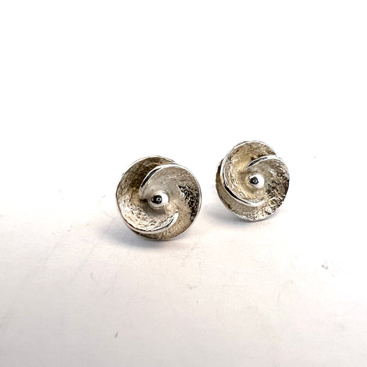 Theresia Hvorslev for MEMA, Sweden 1975. Vintage Sterling Silver Earrings. Design: Dewdrop. Signed.