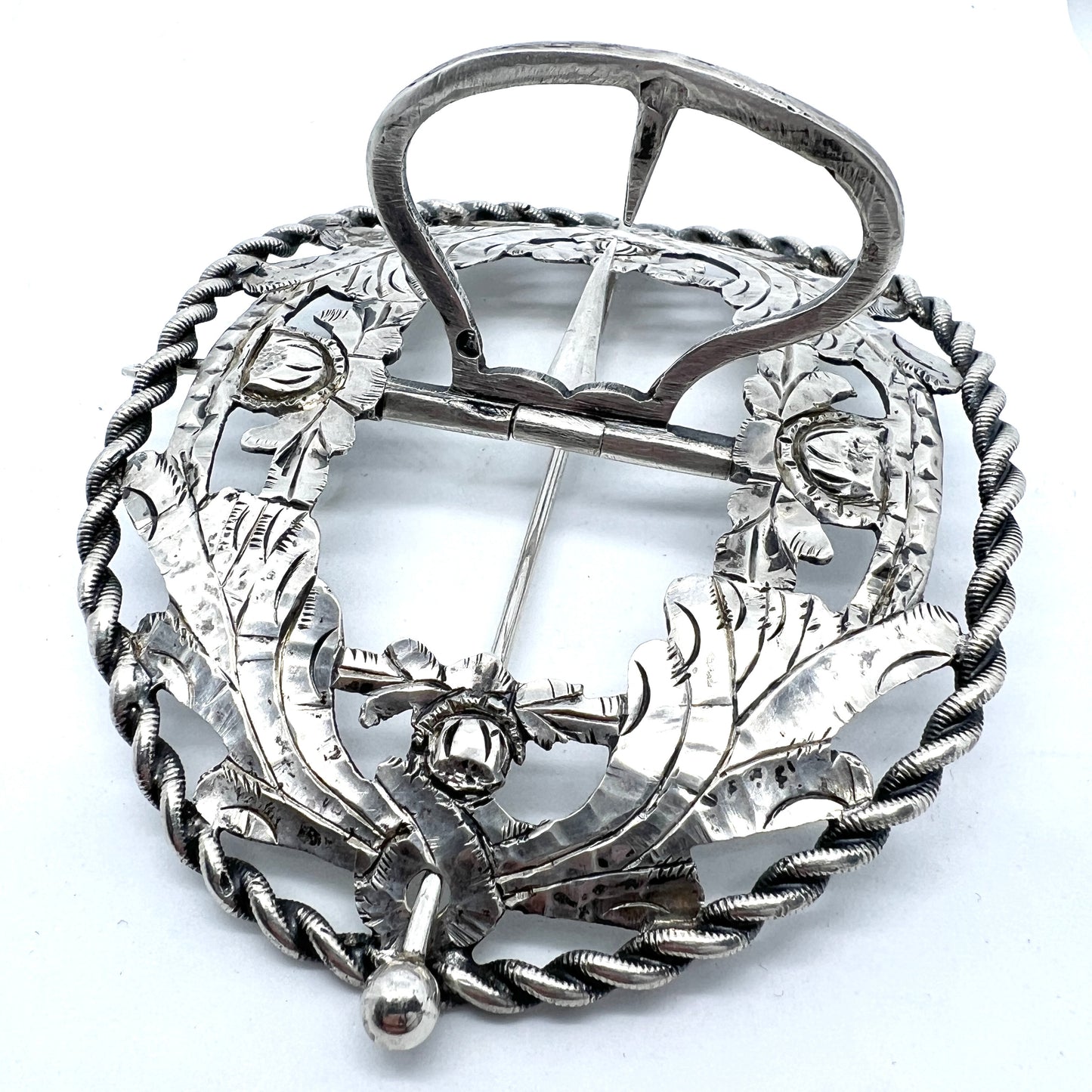 The Netherlands, 1851 Antique Victorian Huge Solid Silver Buckle