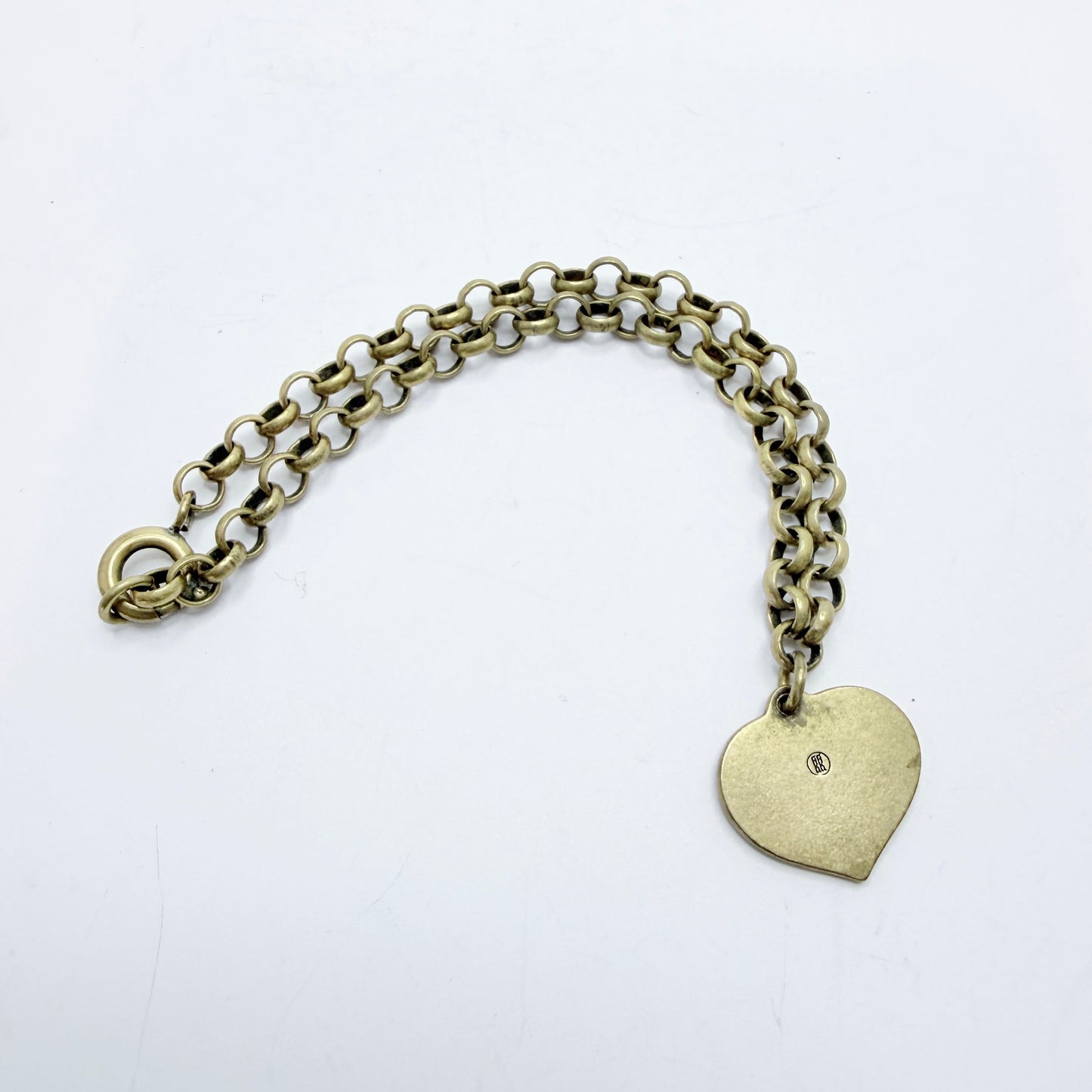 Kalevala Koru, Finland. Vintage Bronze Heart Charm Bracelet.