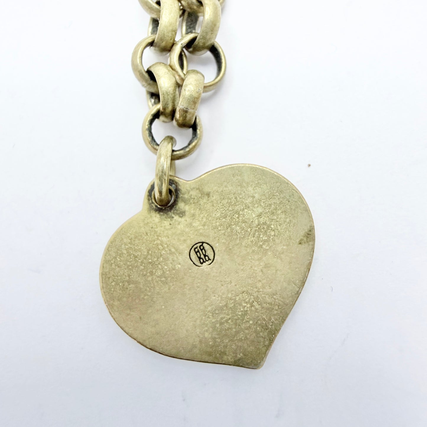 Kalevala Koru, Finland. Vintage Bronze Heart Charm Bracelet.