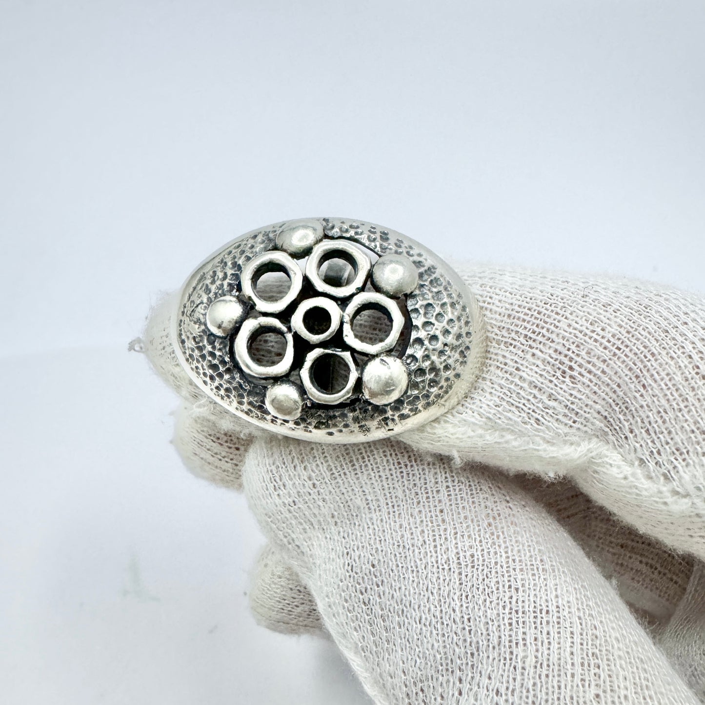 Sweden 1970s. Vintage Solid Silver Ring.