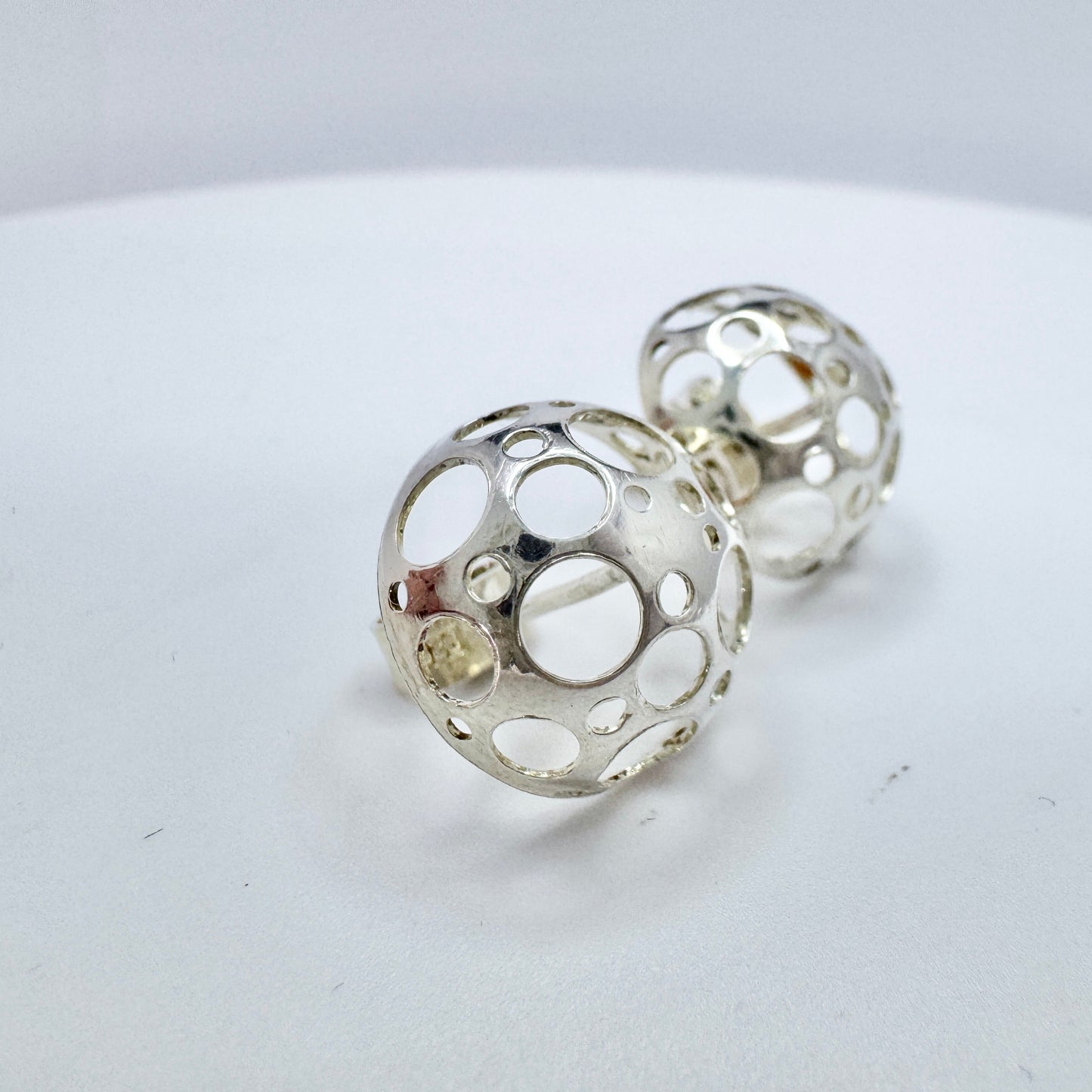 Liisa Vitali for Westerback, Finland early 1970s. Vintage Sterling Silver Earrings.