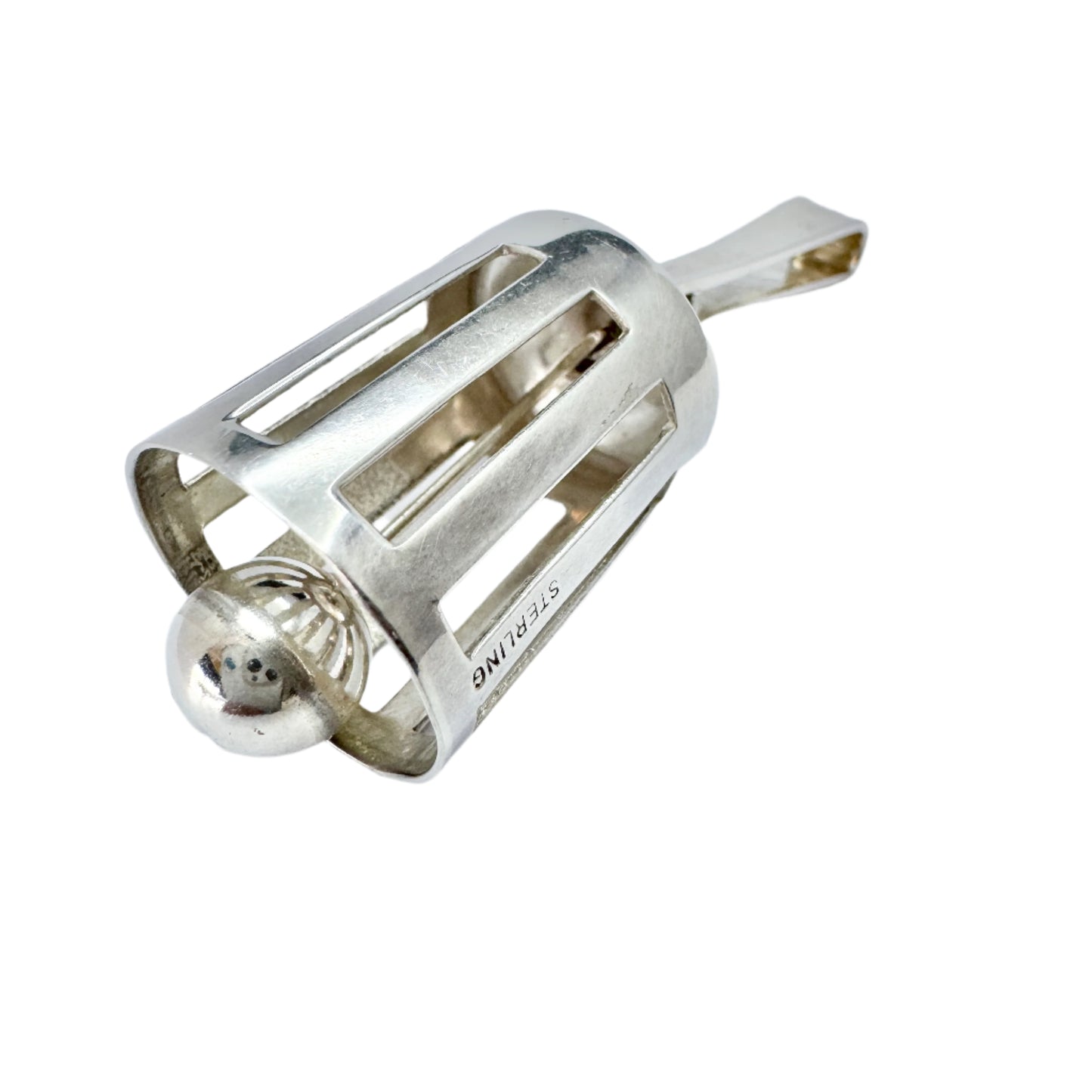 Kaplan, Sweden 1969. Laege Vintage Sterling Silver Bell Pendant.