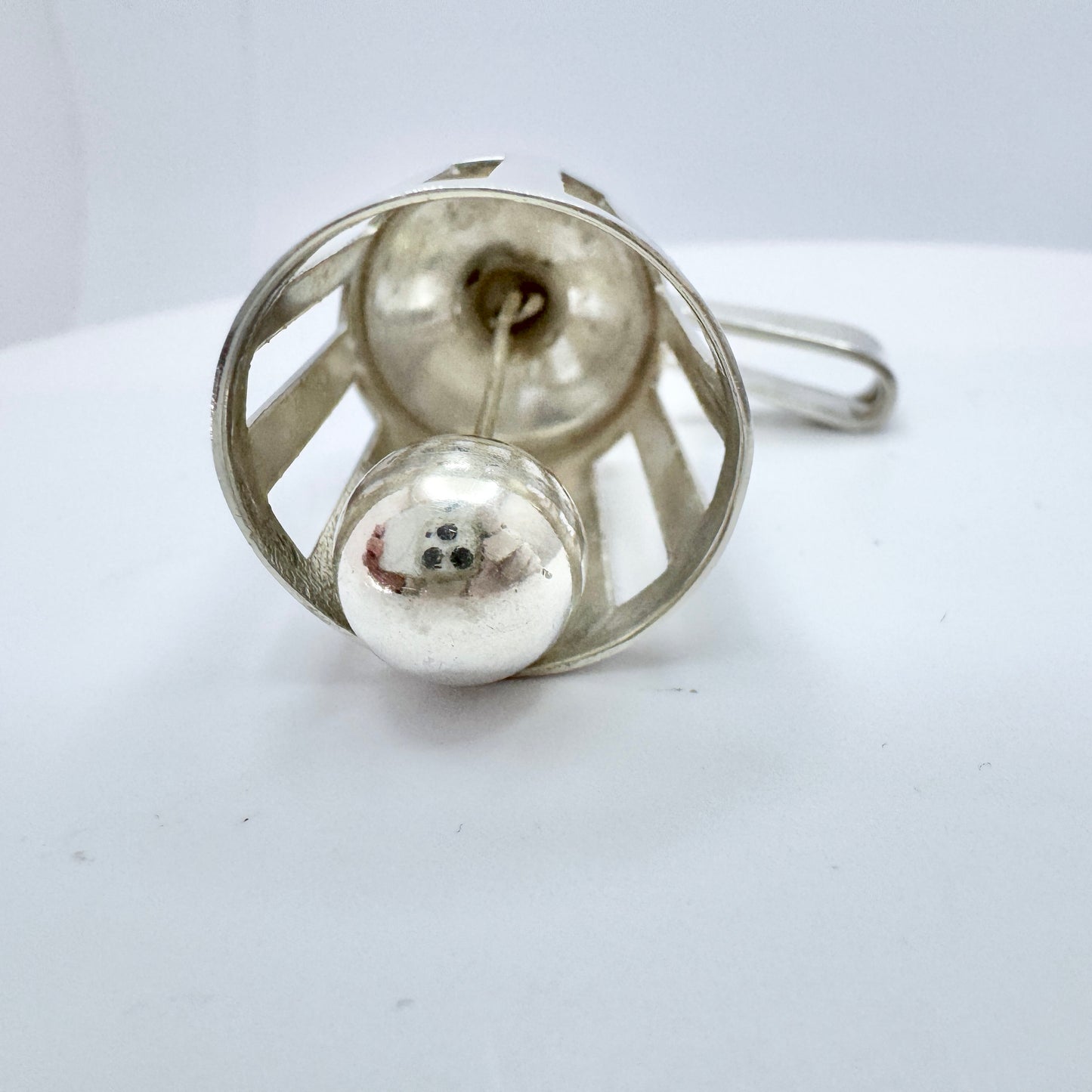 Kaplan, Sweden 1969. Laege Vintage Sterling Silver Bell Pendant.
