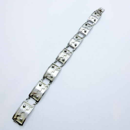 Raag & Havam, Sweden 1957. Vintage Mid-century Sterling Silver Bracelet.