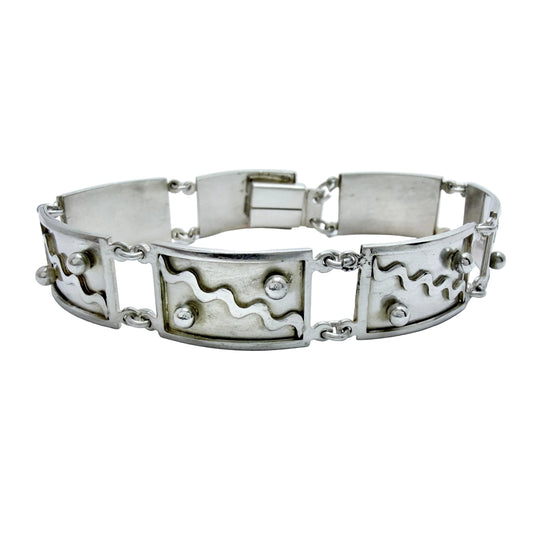 Raag & Havam, Sweden 1957. Vintage Mid-century Sterling Silver Bracelet.