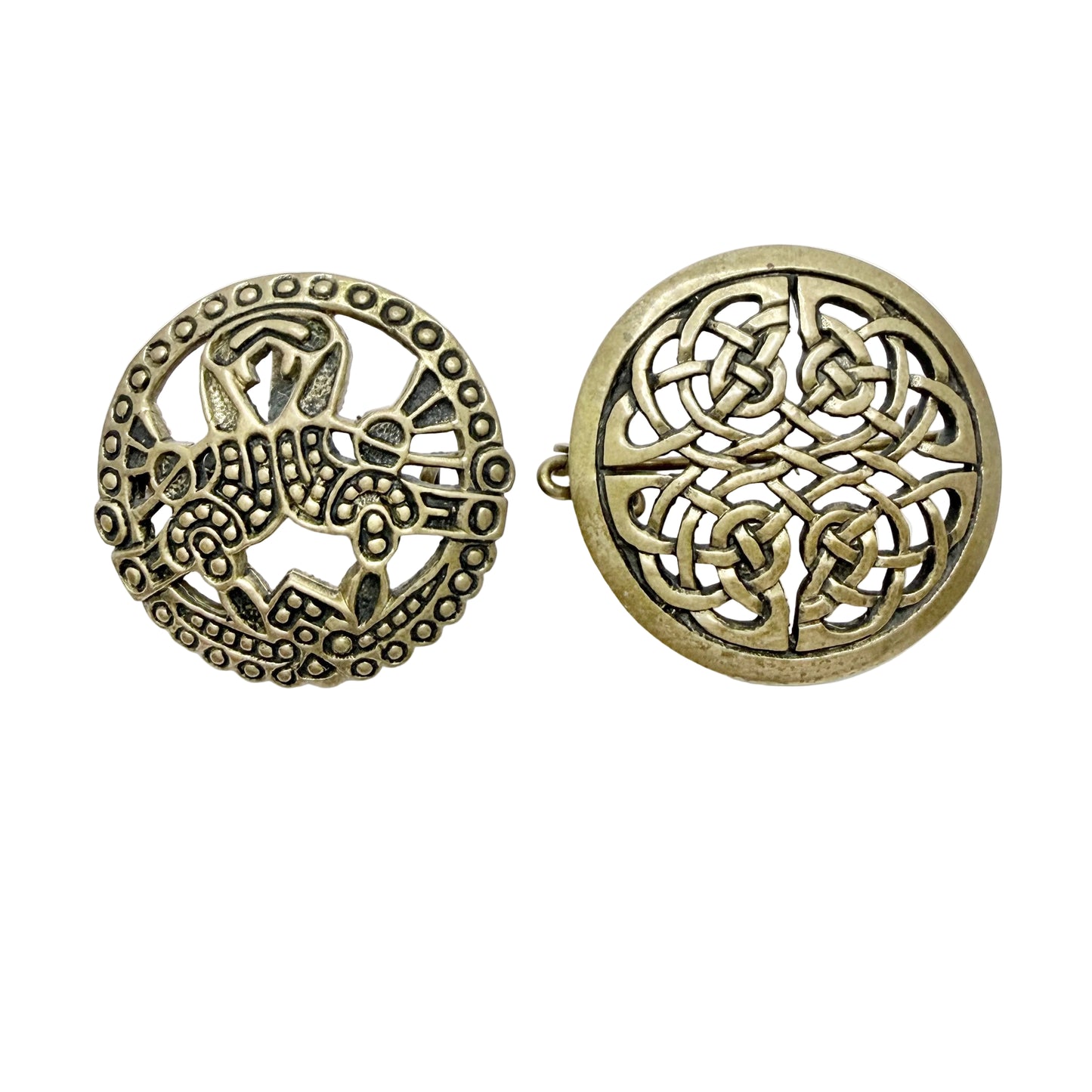 Two Scandinavian Vintage Bronze Brooches.