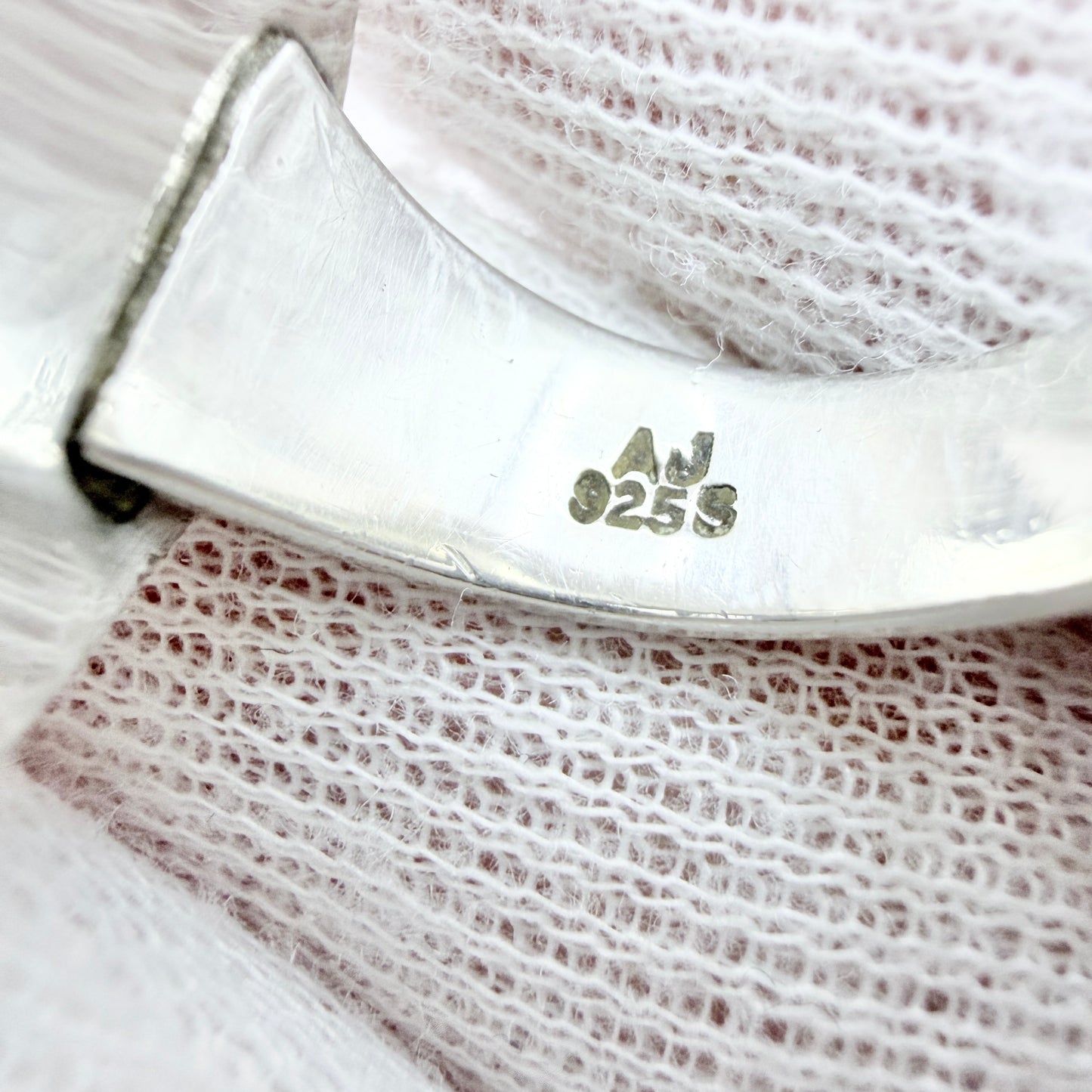 Arne Johansen Denmark Bold Vintage 1960s Sterling Silver Abalone Ring