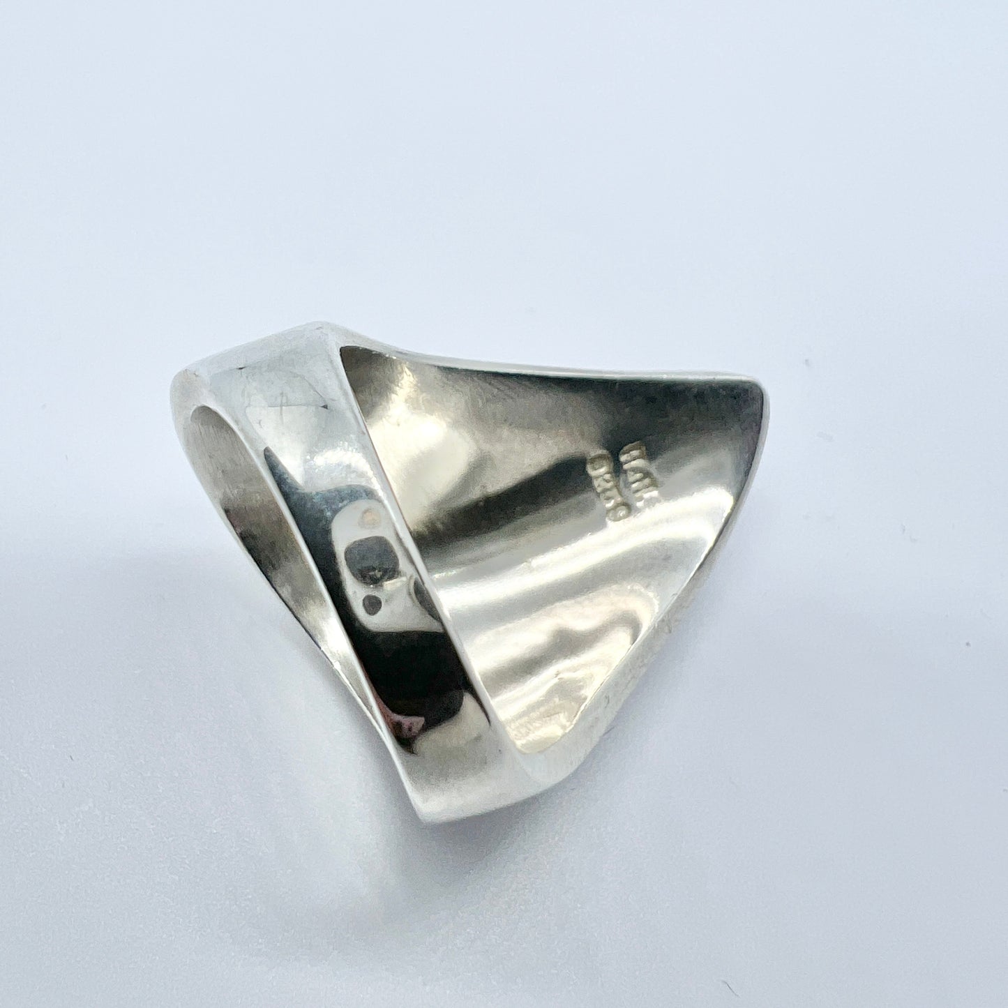 Hans Hansen, Denmark 1960s Vintage Modernist Sterling Silver Ring