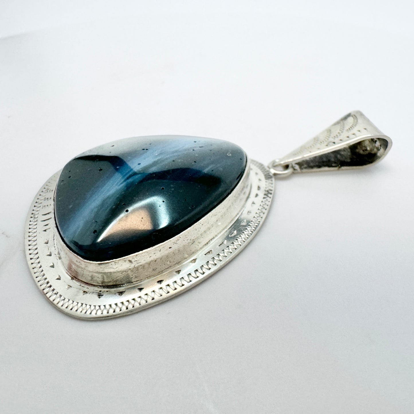 O Nordström, Sweden 1969. Vintage Sterling Silver Bergslagen-stone Pendant.