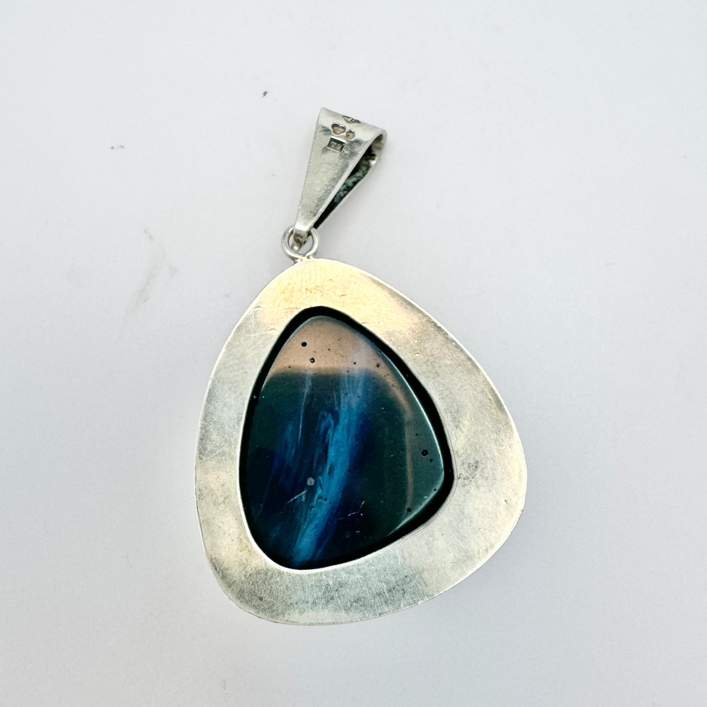 O Nordström, Sweden 1969. Vintage Sterling Silver Bergslagen-stone Pendant.