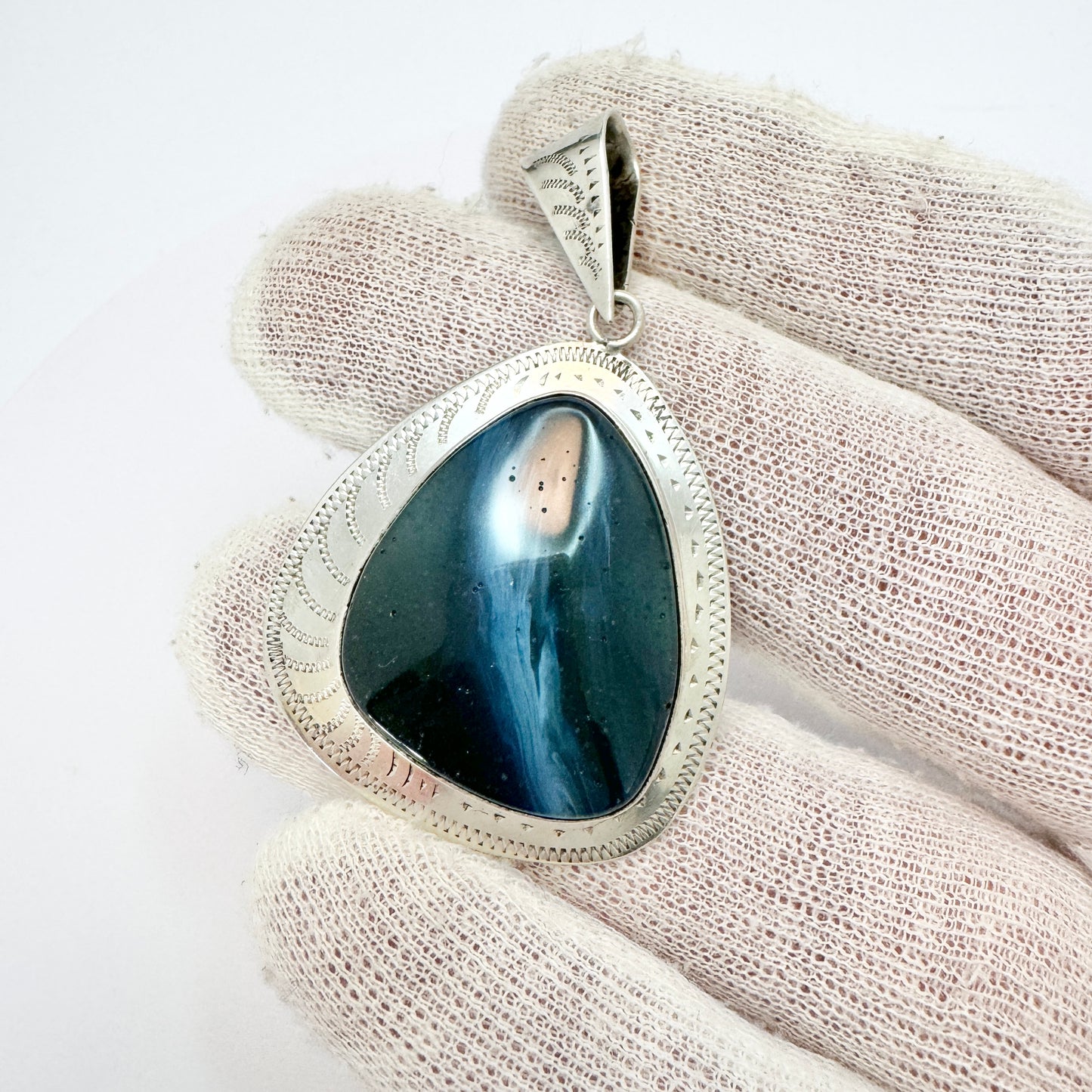 O Nordström, Sweden 1969. Vintage Sterling Silver Bergslagen-stone Pendant.