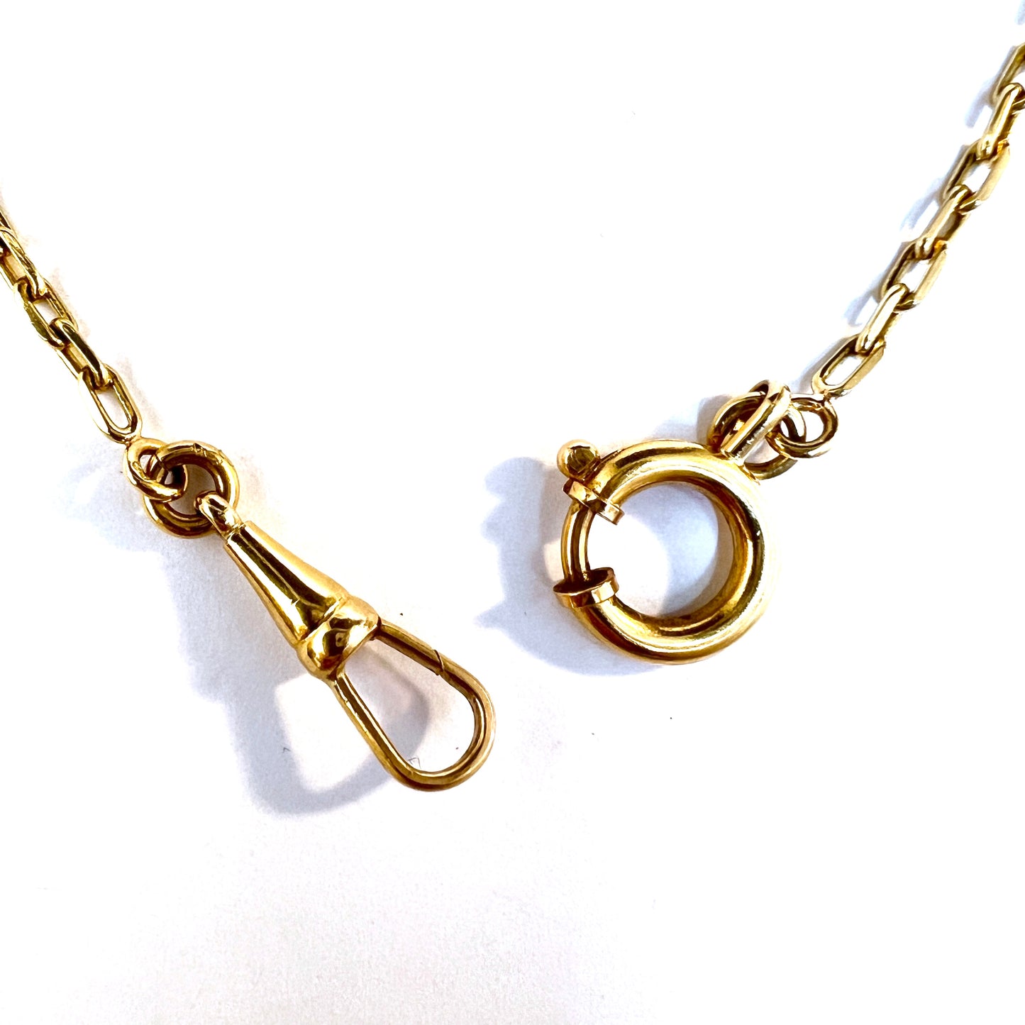 Sweden early 1900s. Antique 18k Gold Watch Chain in Perfect Necklace Length.