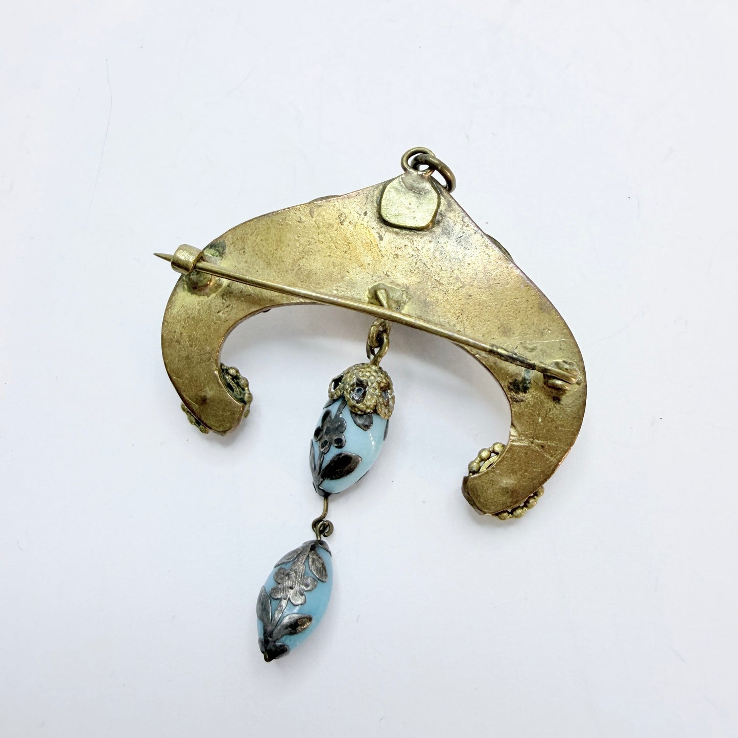 Antique Jugendstil Costume Jewelry Brooch Pendant.