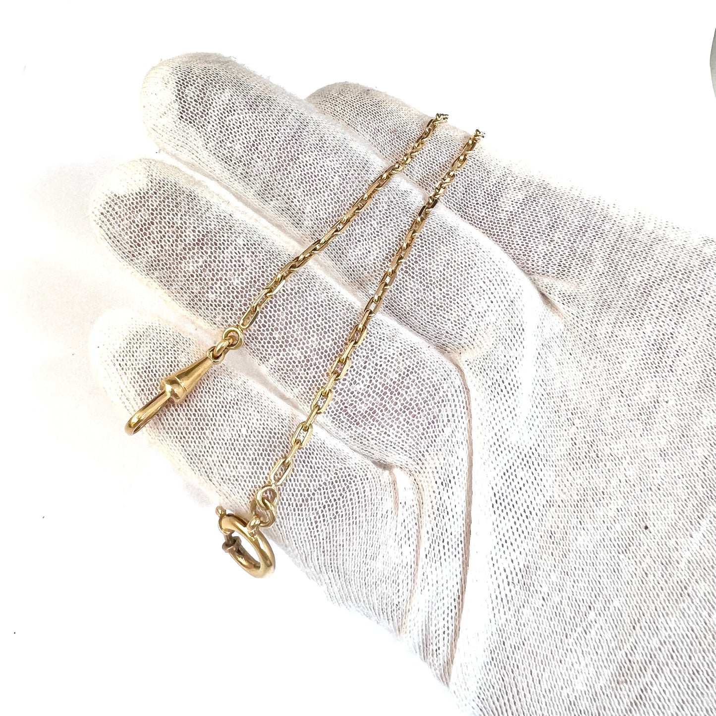 Sweden early 1900s. Antique 18k Gold Watch Chain in Perfect Necklace Length.