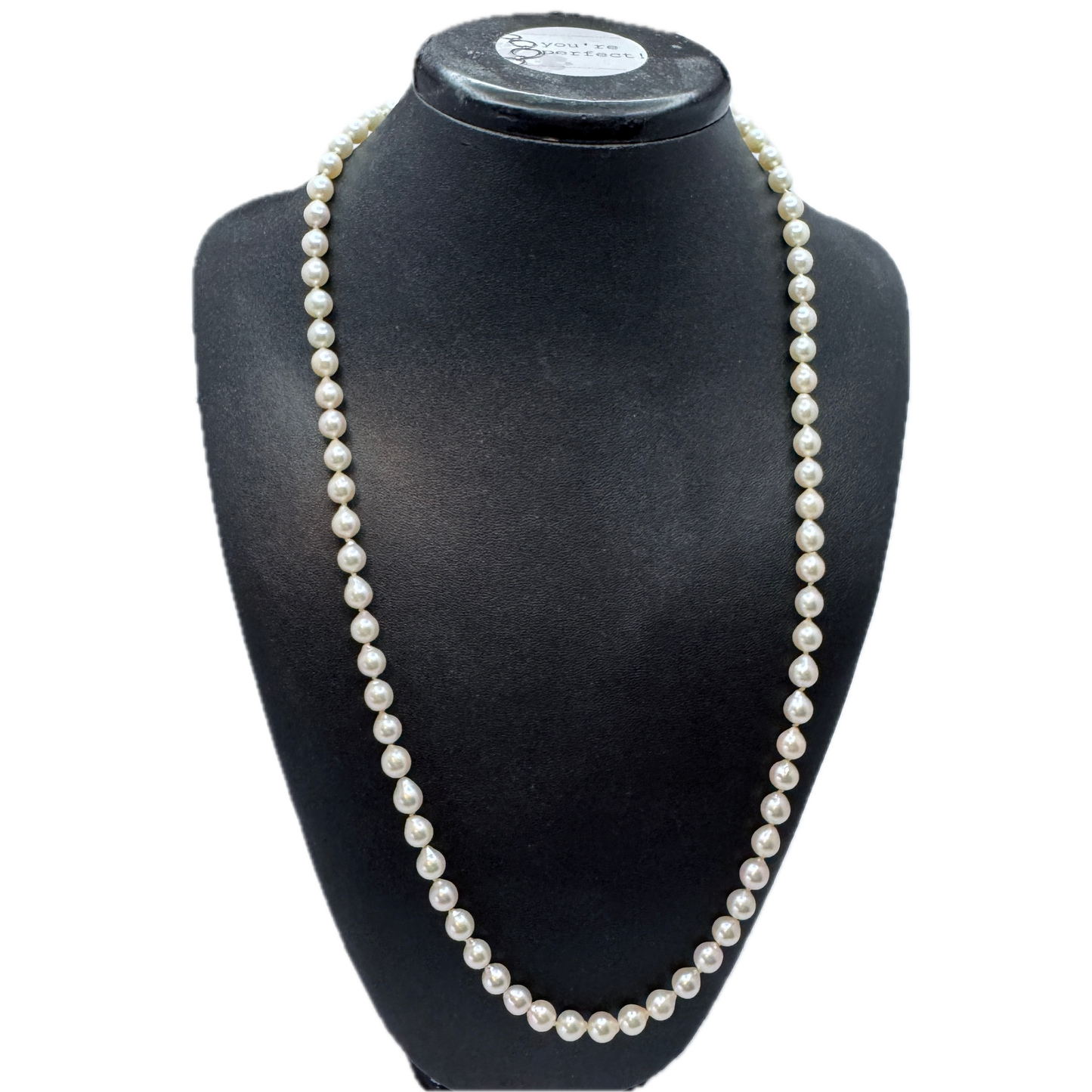 JKa Köhle, Germany. Vintage Pearl Sterling Clasp Necklace