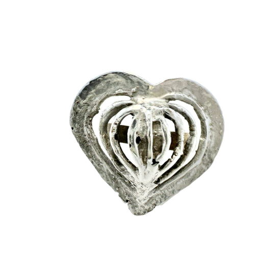 Erik Granit, Finland 1973. Vintage Sterling Silver Heart Love Ring.