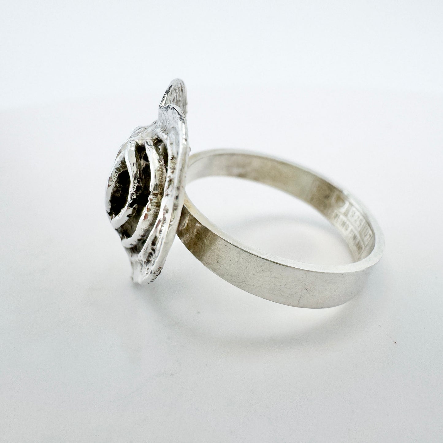 Erik Granit, Finland 1973. Vintage Sterling Silver Heart Love Ring.