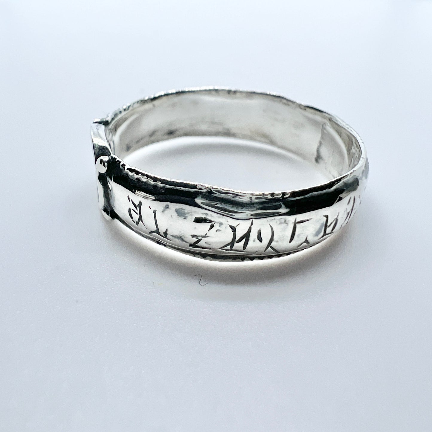 Bengt Hallberg, Sweden. Sterling Silver Viking Copy Ring. Norse Runes.