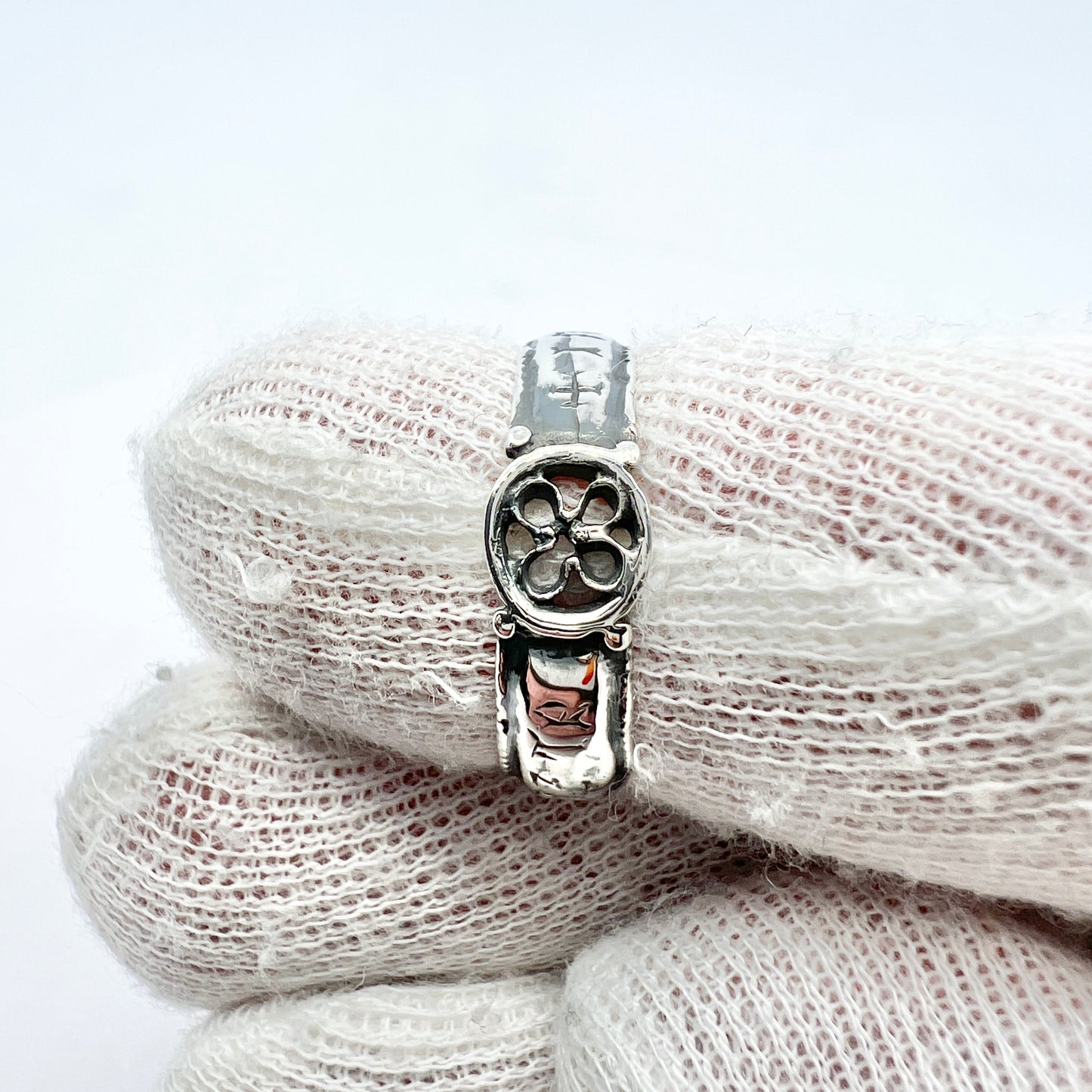 Bengt Hallberg, Sweden. Sterling Silver Viking Copy Ring. Norse Runes.