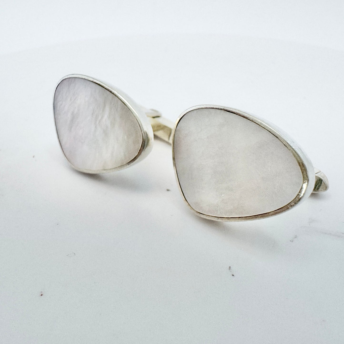 Franz Scheurle, Germany c 1950s. Large Vintage Silver M o P Cufflinks