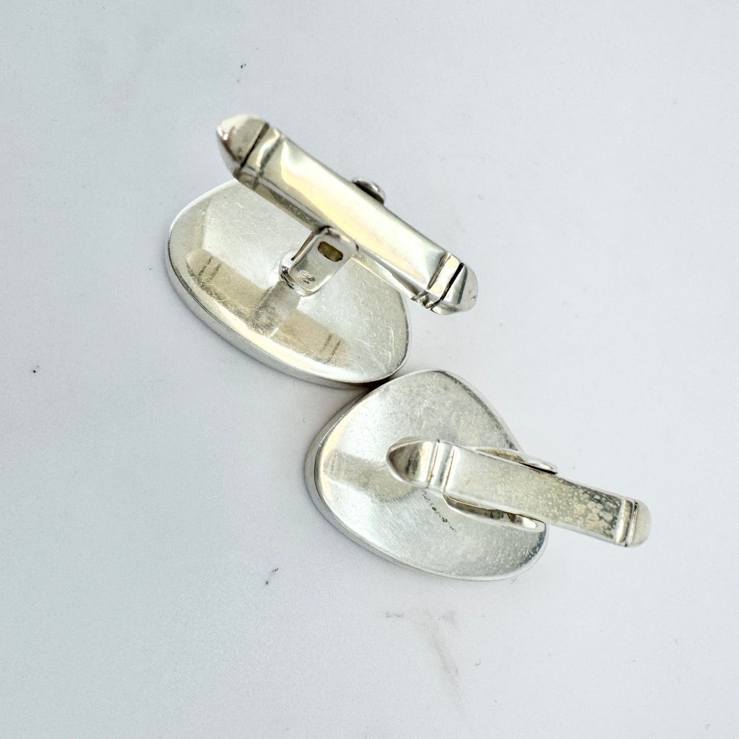 Franz Scheurle, Germany c 1950s. Large Vintage Silver M o P Cufflinks