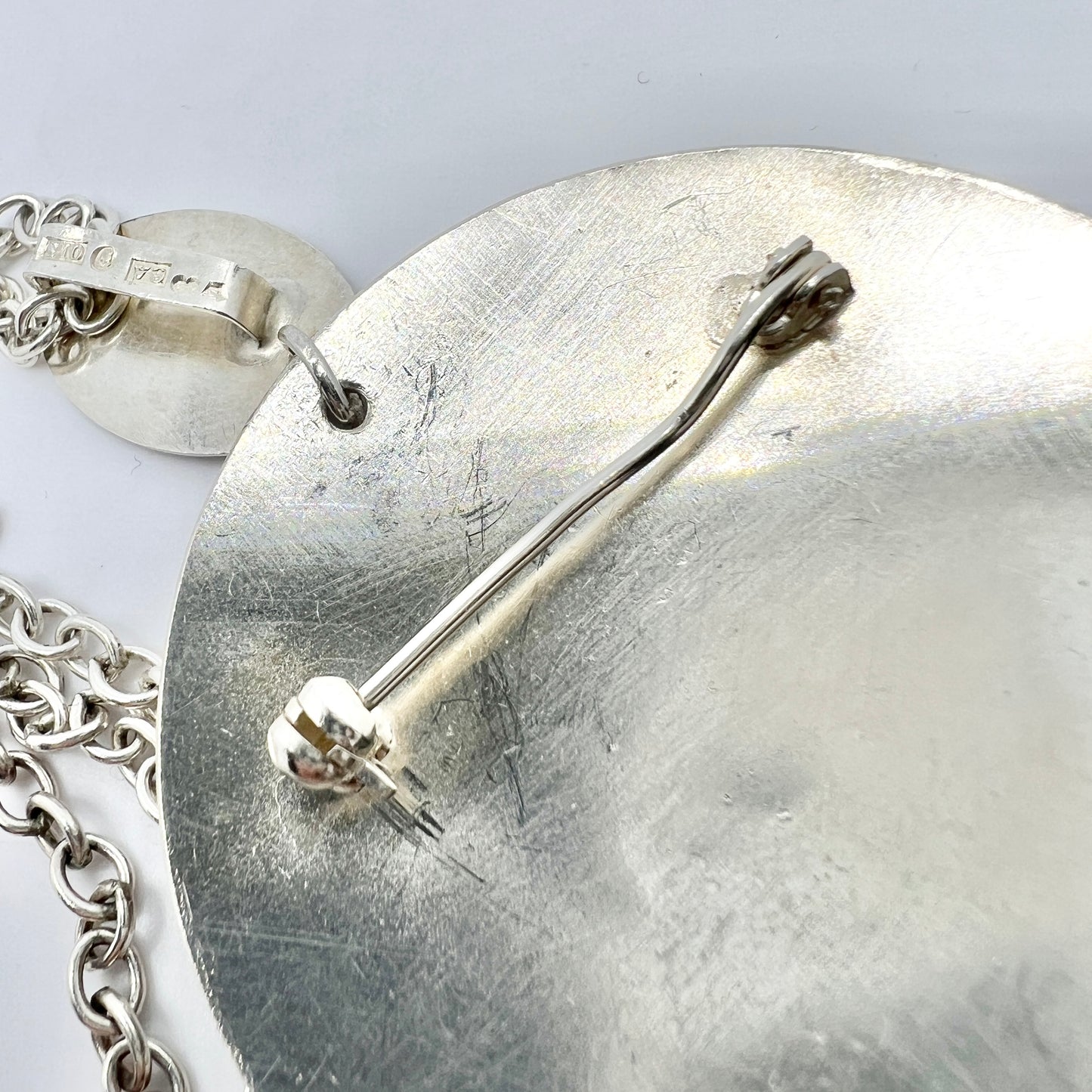 Olof Olofsson, Sweden 1971 Large Vintage Flower Sterling Silver Pendant Necklace.