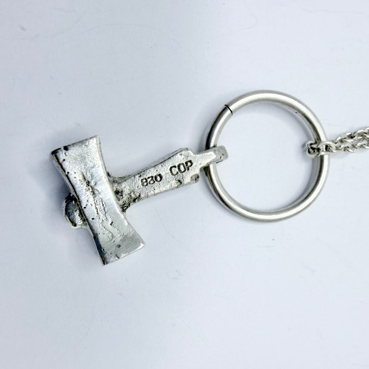 Vintage Sold Silver Thor's Hammer Viking Copy Pendant Necklace.