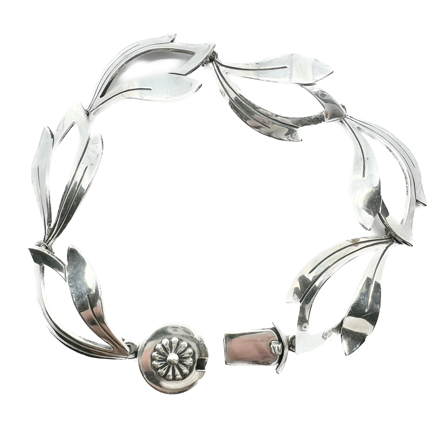 Niels Erik From, Denmark 1950s Vintage Sterling Silver Bracelet. Mid-Century