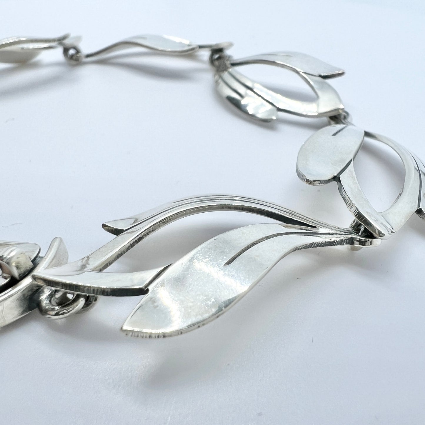 Niels Erik From, Denmark 1950s Vintage Sterling Silver Bracelet. Mid-Century