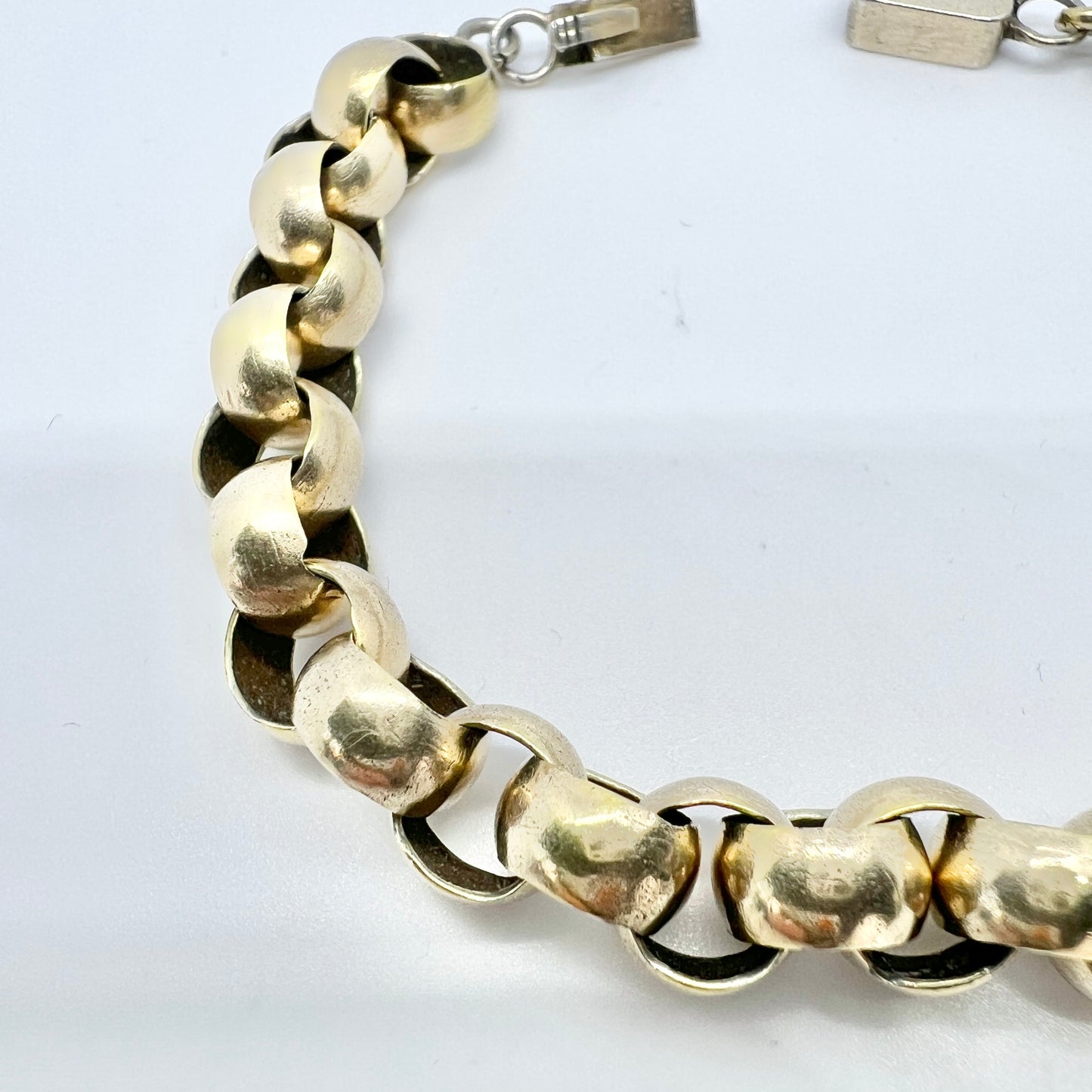 Gustaf Theodor Folcker, Sweden 1847. Antique Early Victorian Gilt Solid Silver Bracelet.