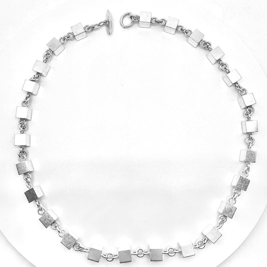 Arvo Saarela, Sweden 1964. Vintage Sterling Silver Cube Necklace.