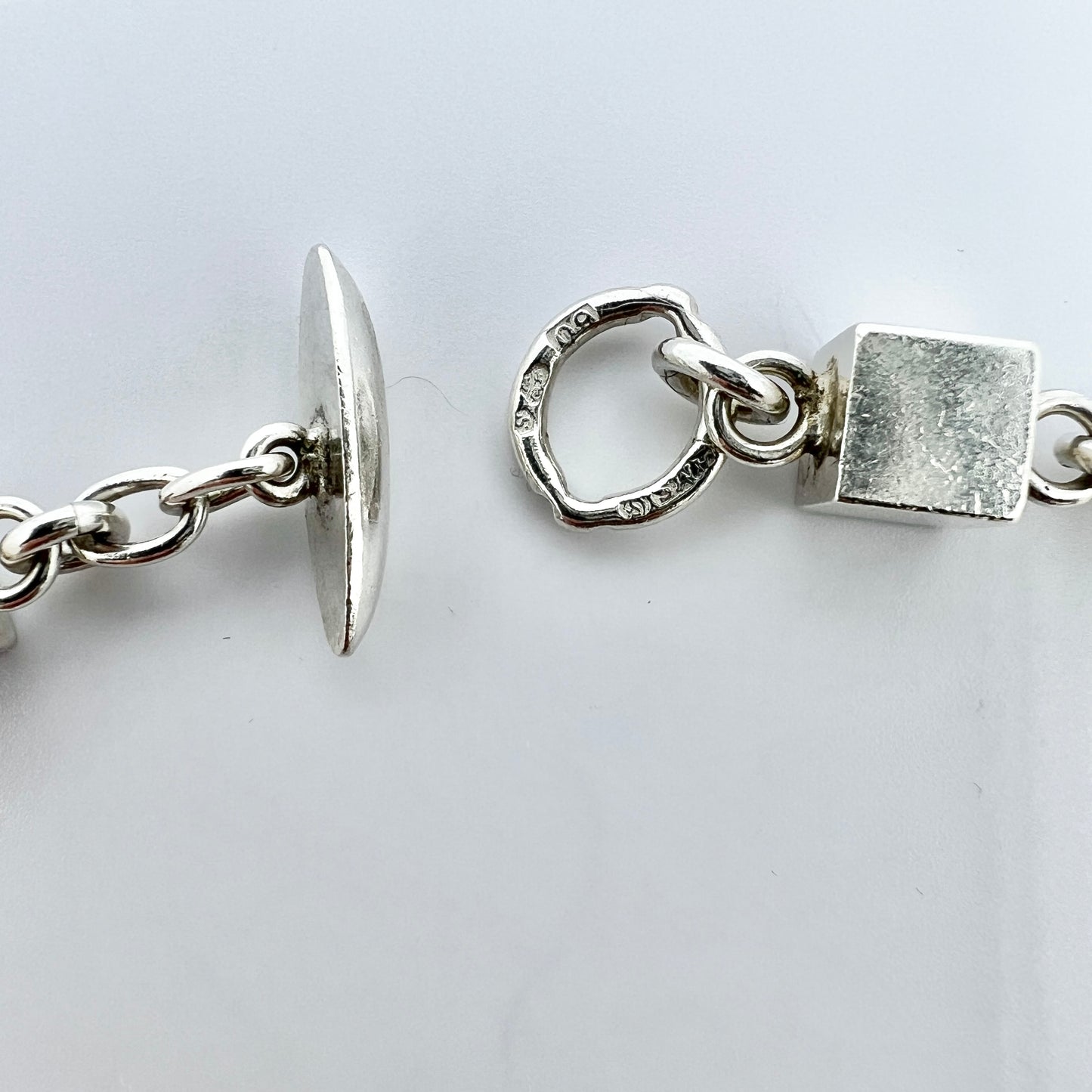 Arvo Saarela, Sweden 1964. Vintage Sterling Silver Cube Necklace.