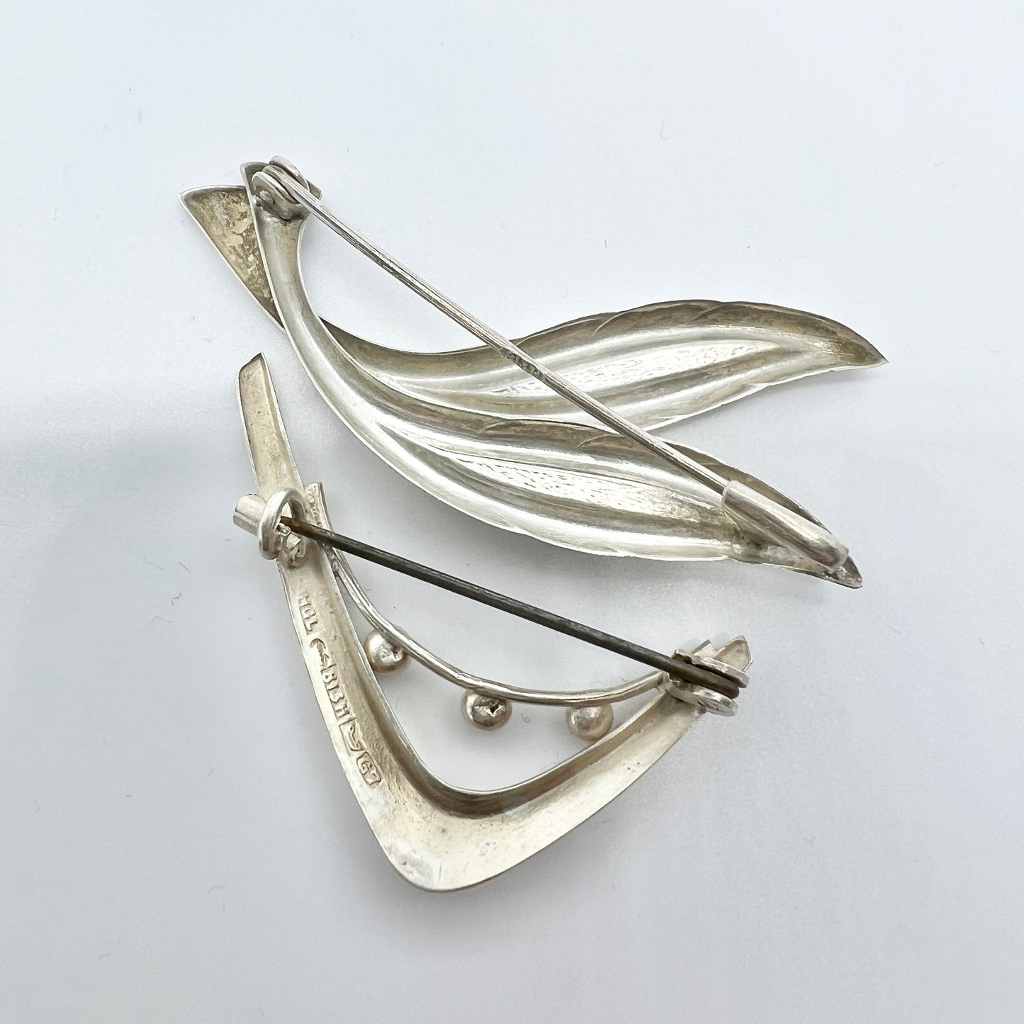 Finland 1950-60s. Two Solid Silver Brooches.