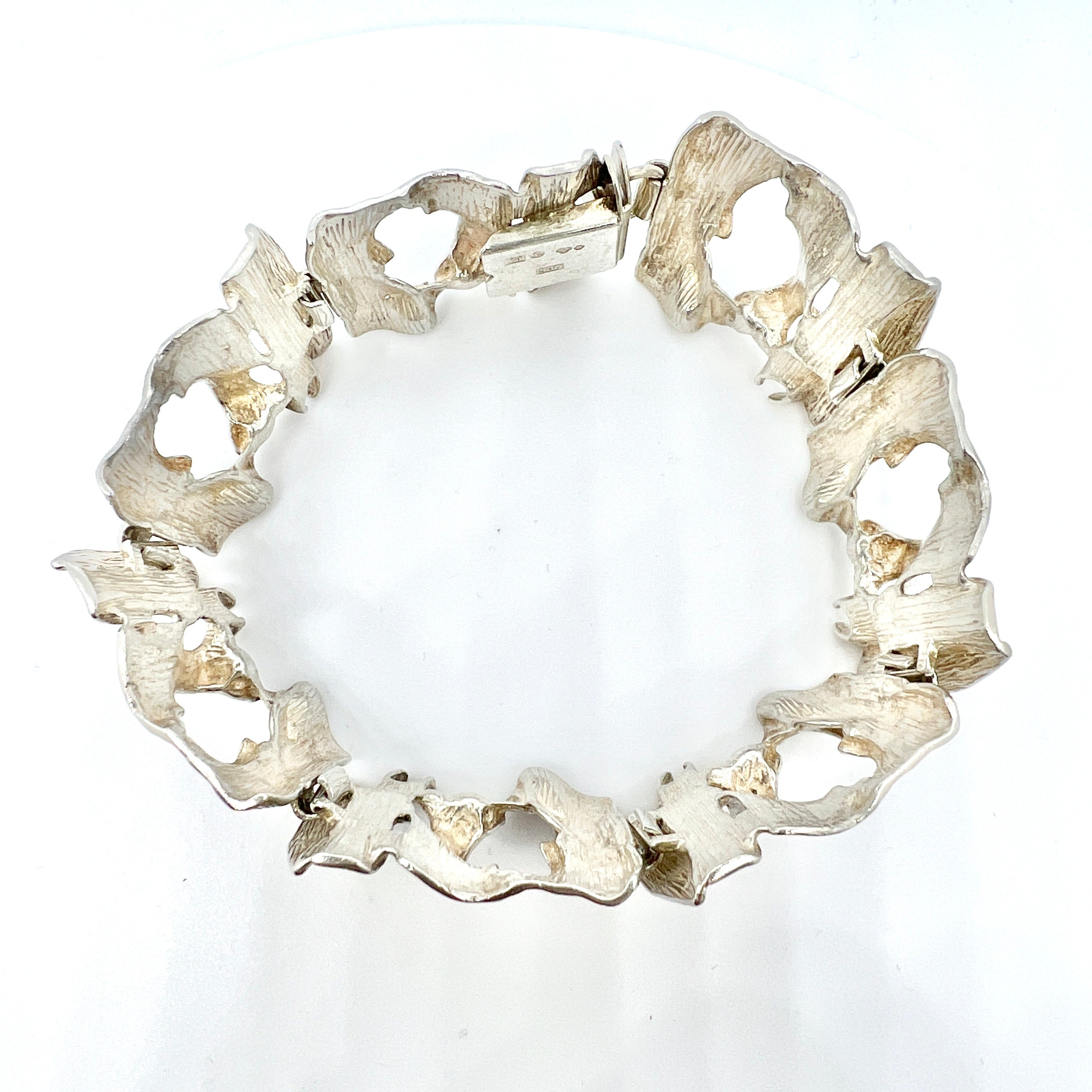 Victor Janson, Sweden 1960-70s Bold Vintage Solid Silver Bracelet.