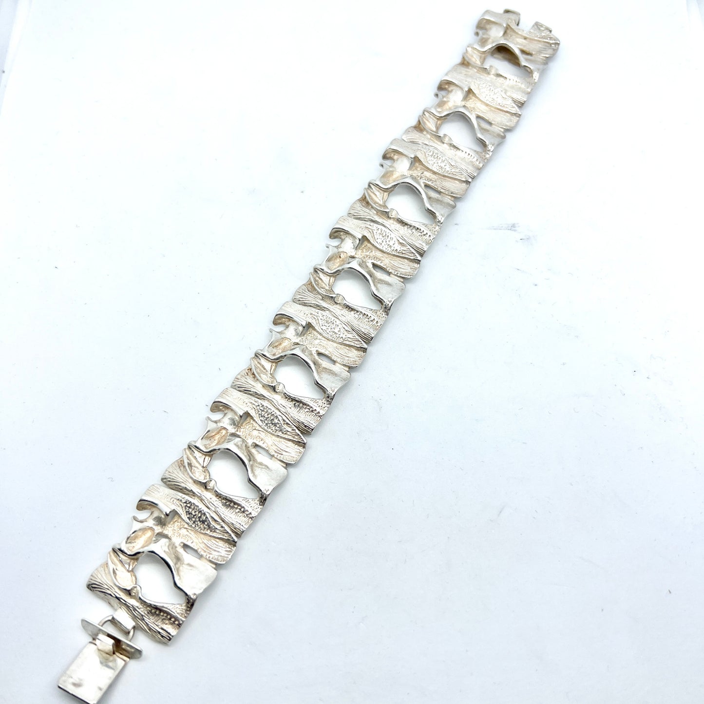 Victor Janson, Sweden 1960-70s Bold Vintage Solid Silver Bracelet.