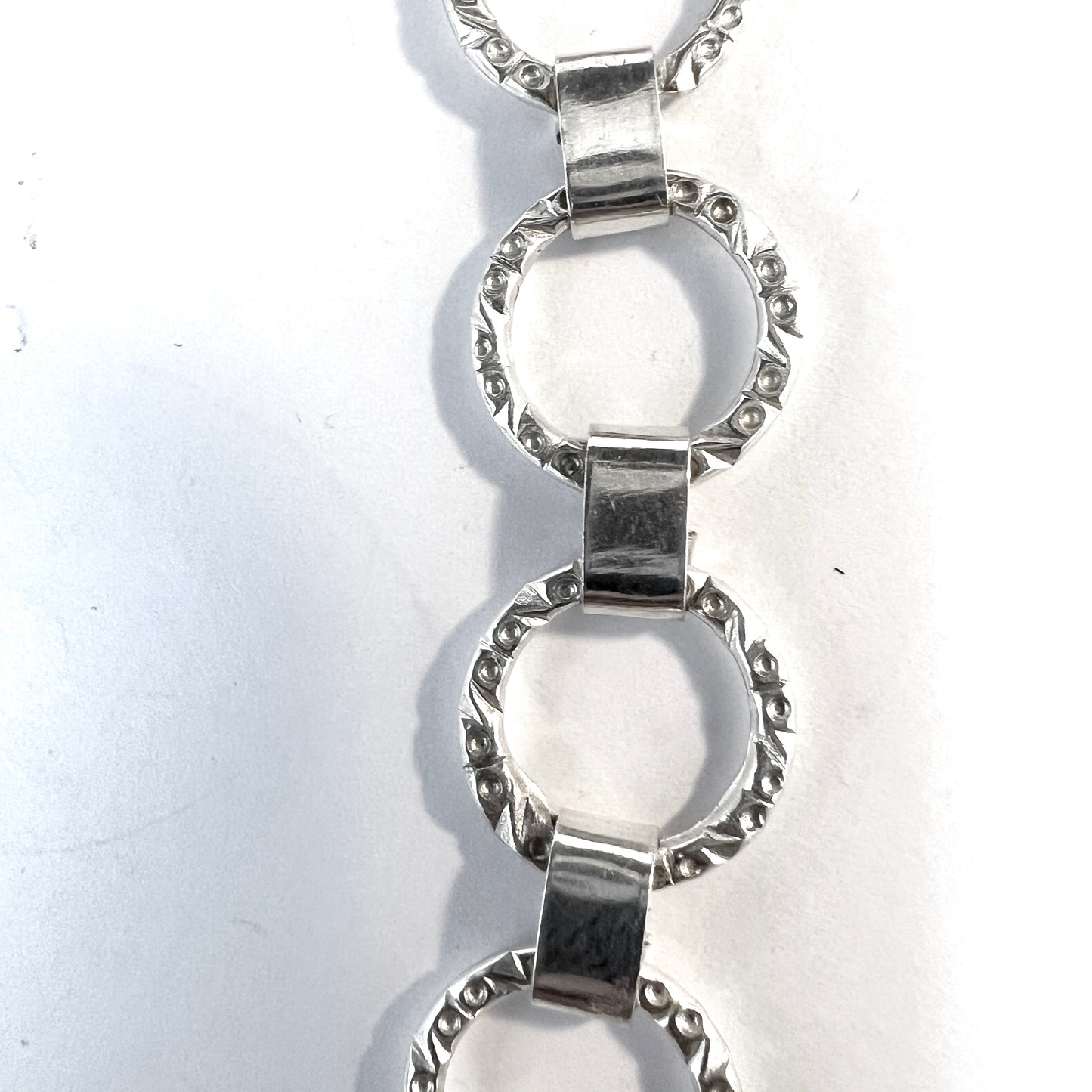 Victor Jansson, Sweden 1951. Vintage Mid-century Sterling Silver Necklace.